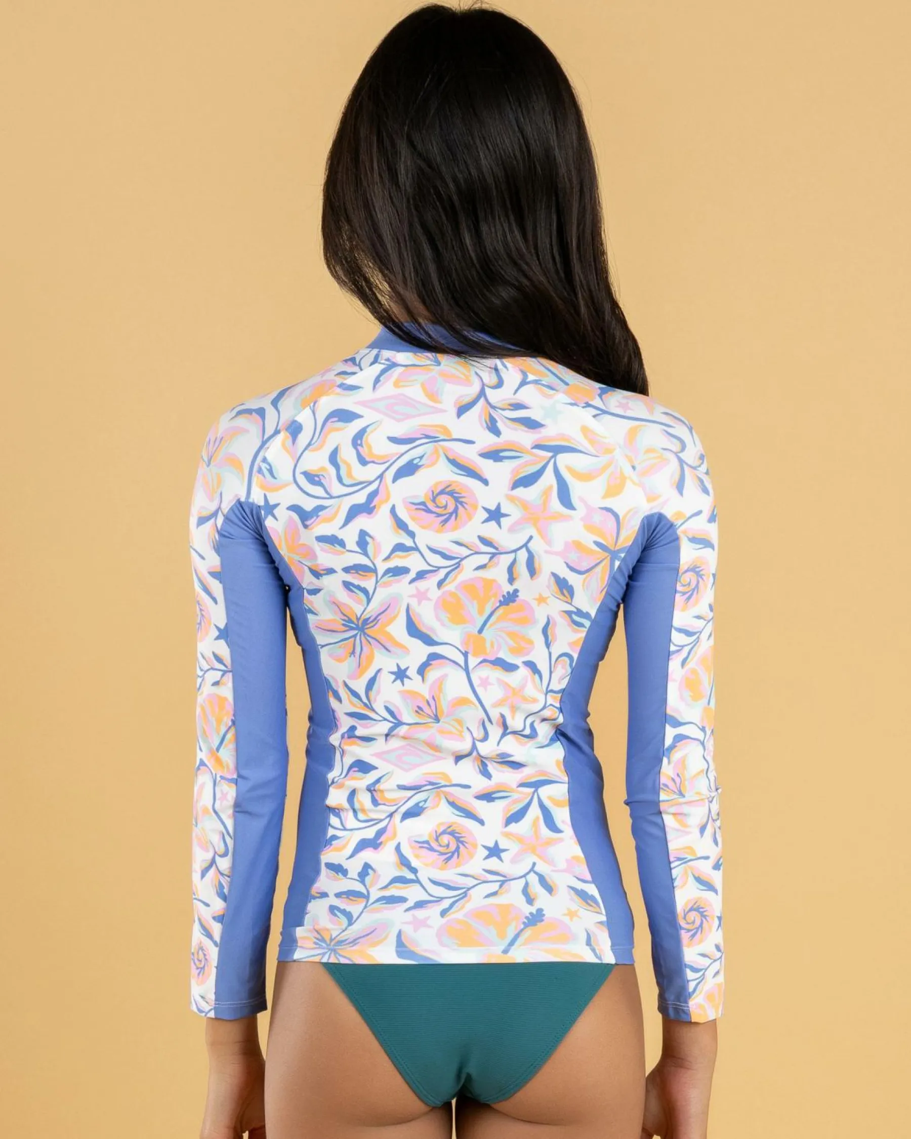 Rash Vests*Rip Curl Girls' Sunset Sky Zip Long Sleeve Rash Vest Bone