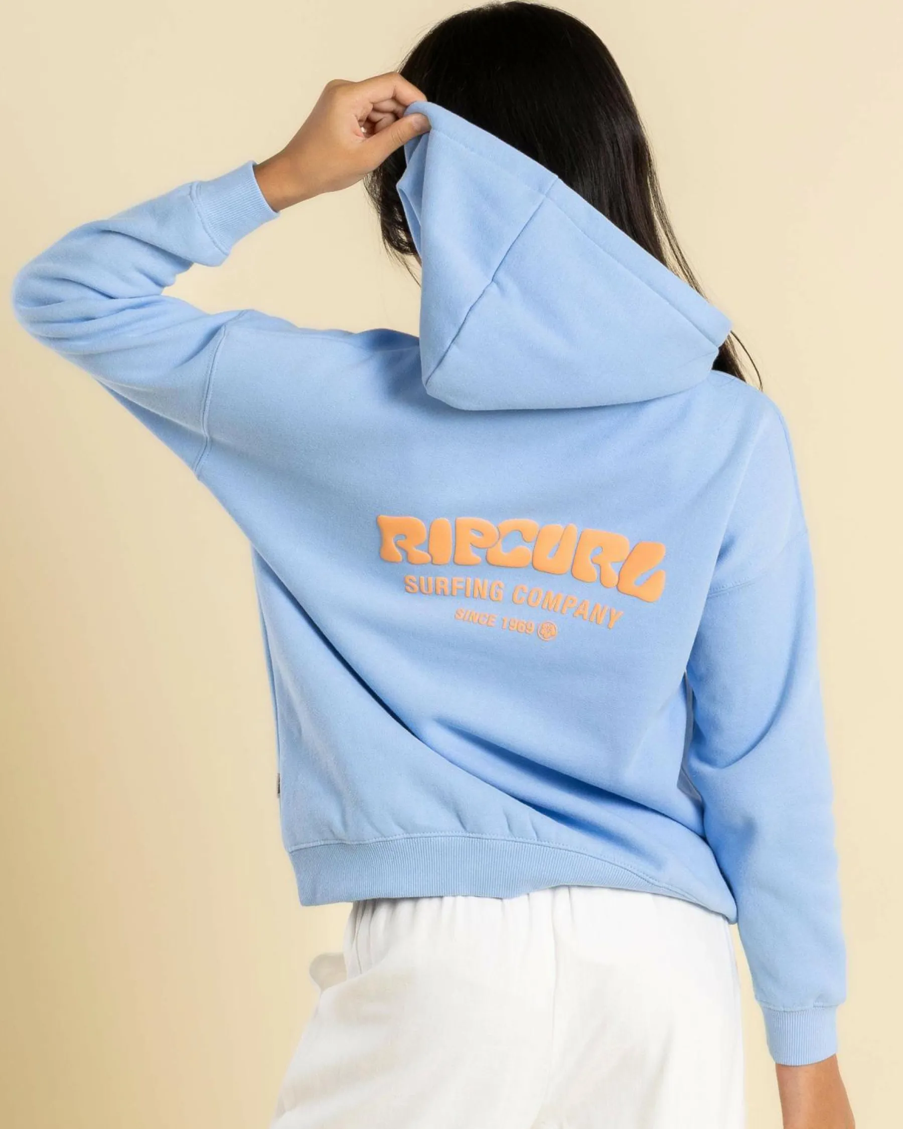 Outerwear*Rip Curl Girls' Surf Puff Heritage Hoodie Mid Blue