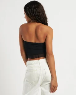Tops*Ava And Ever Girls' Troy Mesh Tube Top Black
