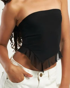 Tops*Ava And Ever Girls' Troy Mesh Tube Top Black