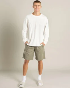 Shorts & Bottoms|Linen Blend*Lucid Harmonic Walk Shorts Olive