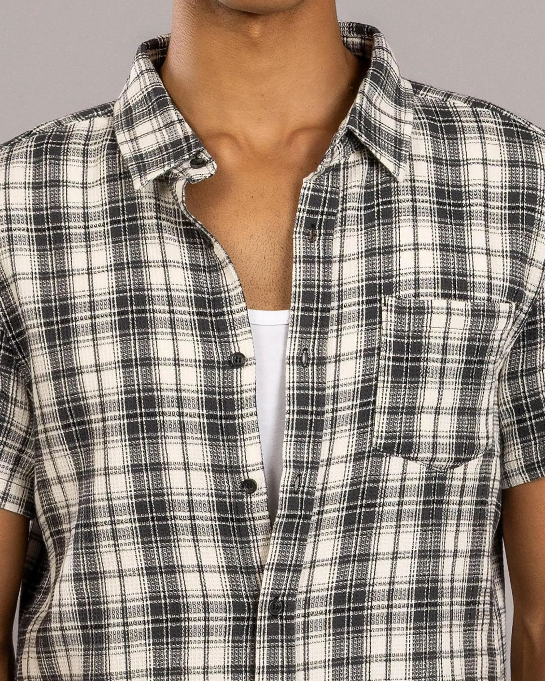 Tops & T-Shirts*Dexter Haunt Short Sleeve Shirt Black/grey Check