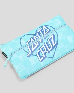 Pencil Cases & Stationery|Pencil Cases & Stationery*Santa Cruz Heart Dot XL Pencil Case Aqua Check