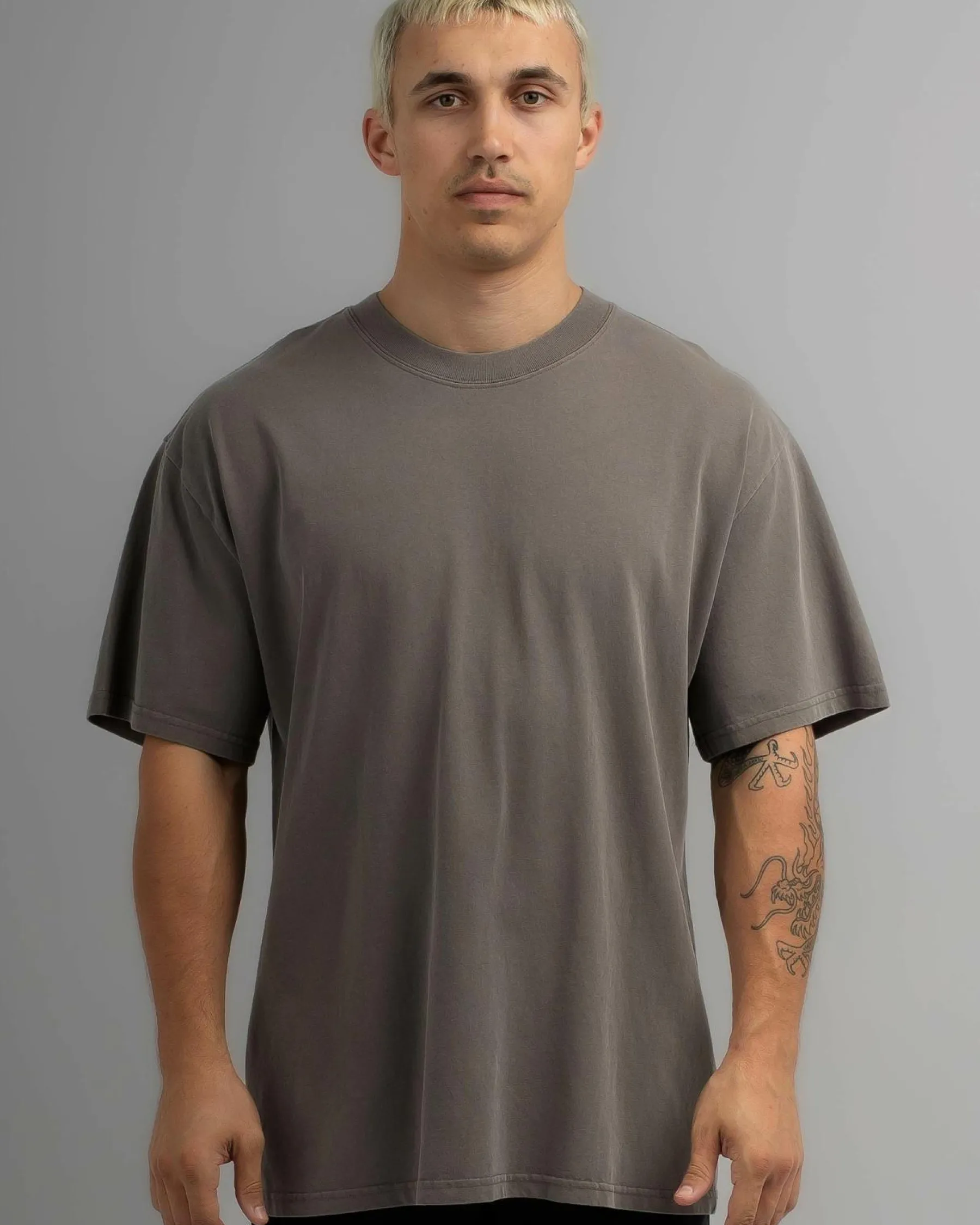 Tops & T-Shirts*AS Colour Heavy Faded T-Shirt Faded Grey