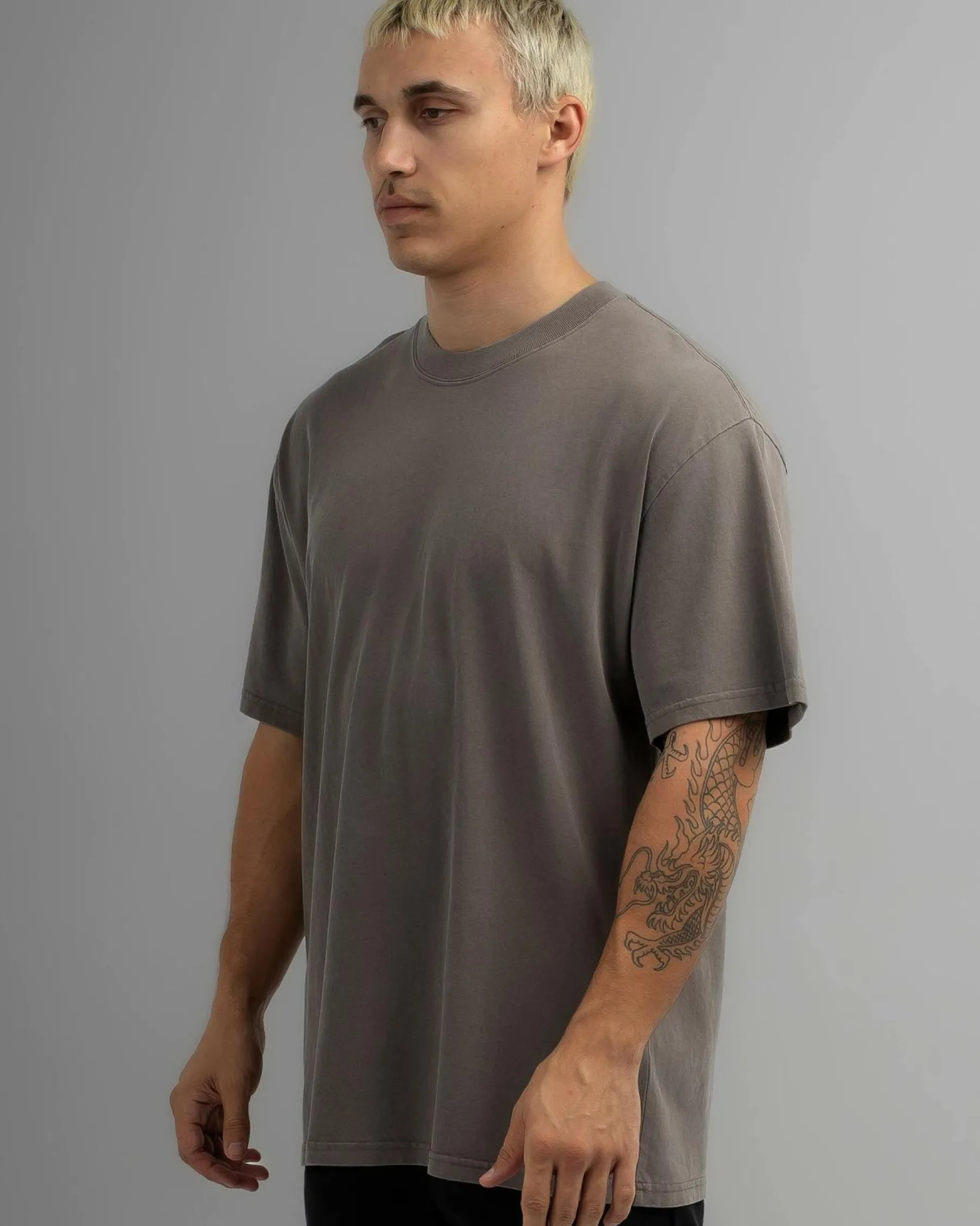Tops & T-Shirts*AS Colour Heavy Faded T-Shirt Faded Grey