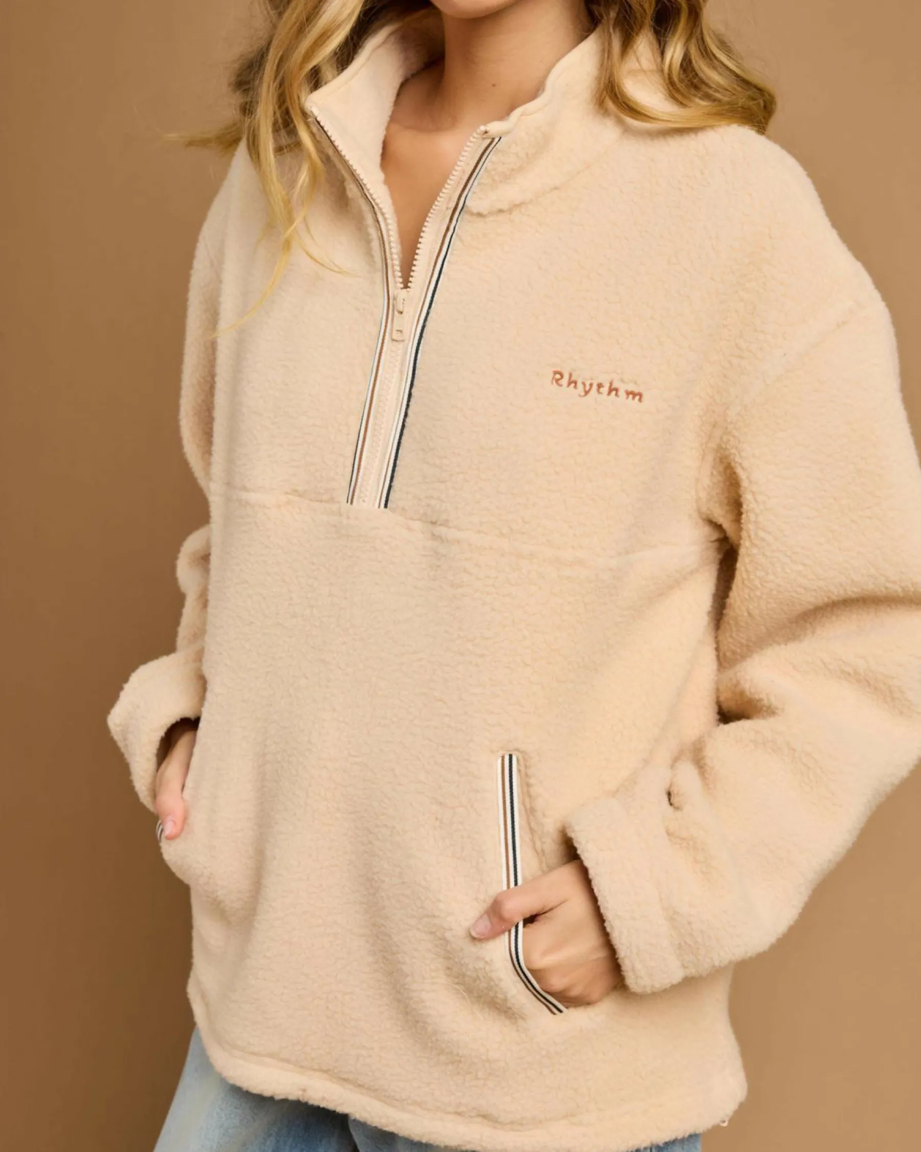 Jumpers & Hoodies*Rhythm Heritage 1/4 Zip Sweatshirt Oat