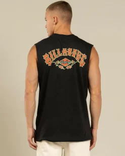 Tops & T-Shirts*Billabong Heritage Arch Muscle Tank Washed Black