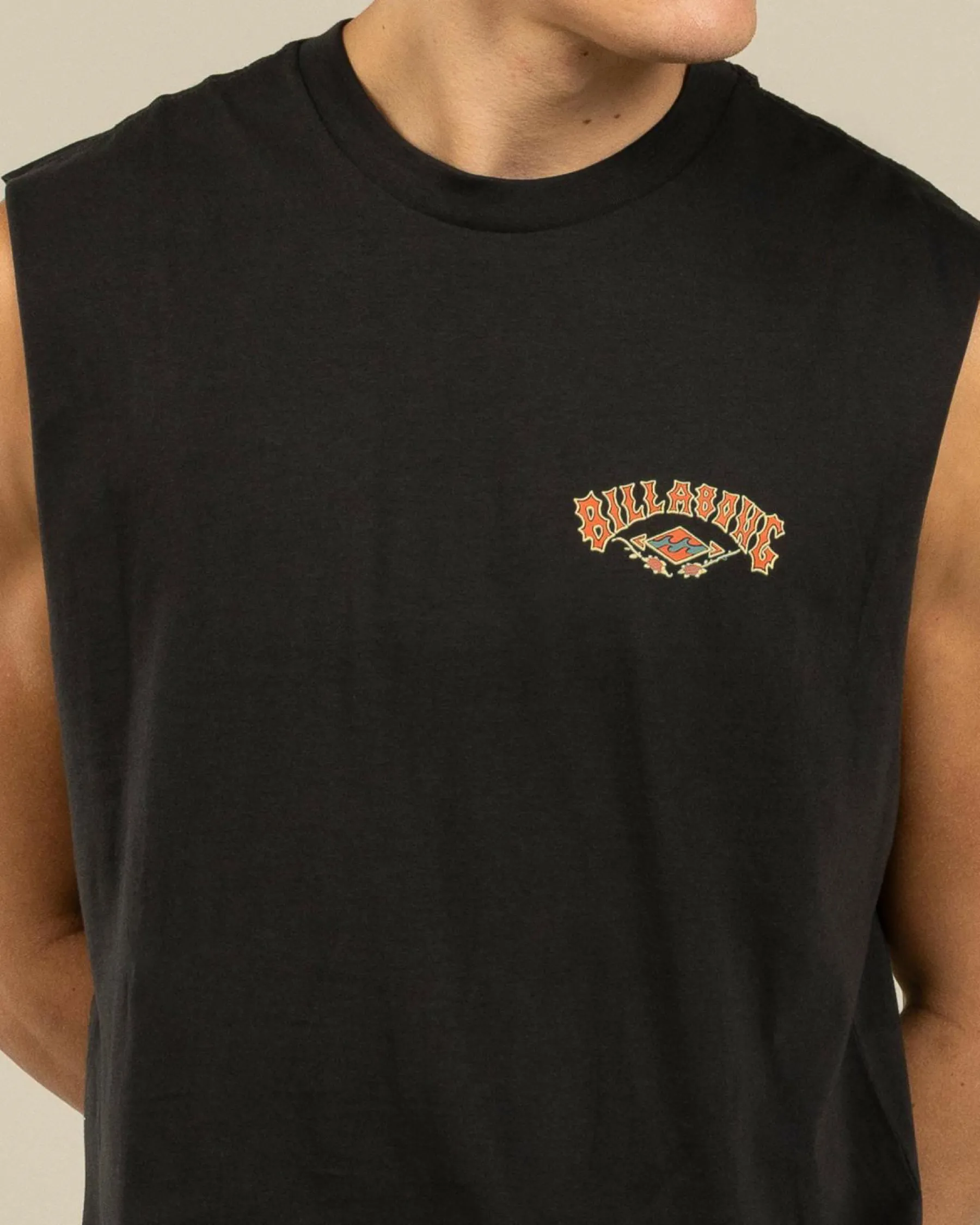 Tops & T-Shirts*Billabong Heritage Arch Muscle Tank Washed Black