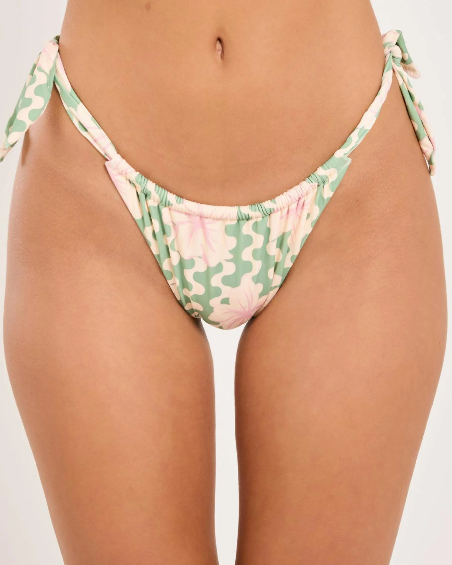 Bikinis*Roxy Hibiscus Daze Tie Side Bikini Bottom Basil Party Waves Yw