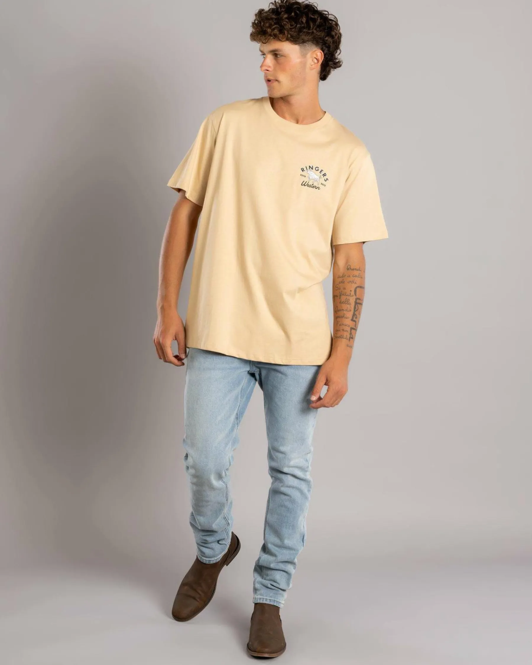 Tops & T-Shirts*Ringers Western Hometown Relaxed T-Shirt Dark Sand