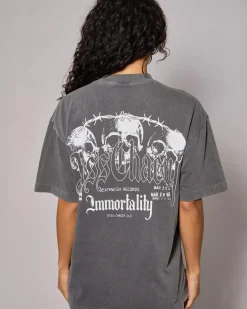 Tops*Kiss Chacey Immortal Street Oversized T-Shirt Mineral Steel Grey