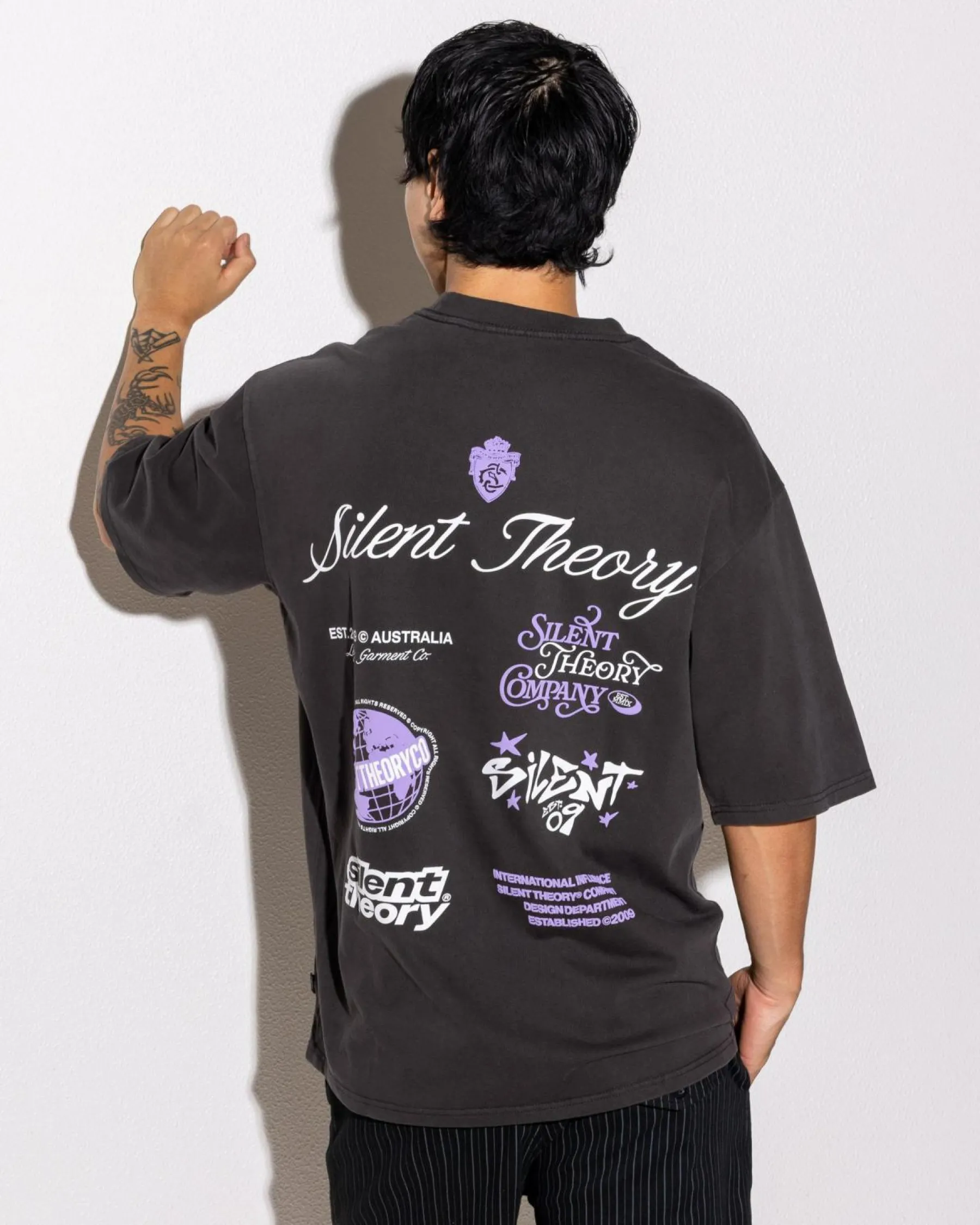 Tops & T-Shirts*Silent Theory Influence Box T-Shirt Charcoal