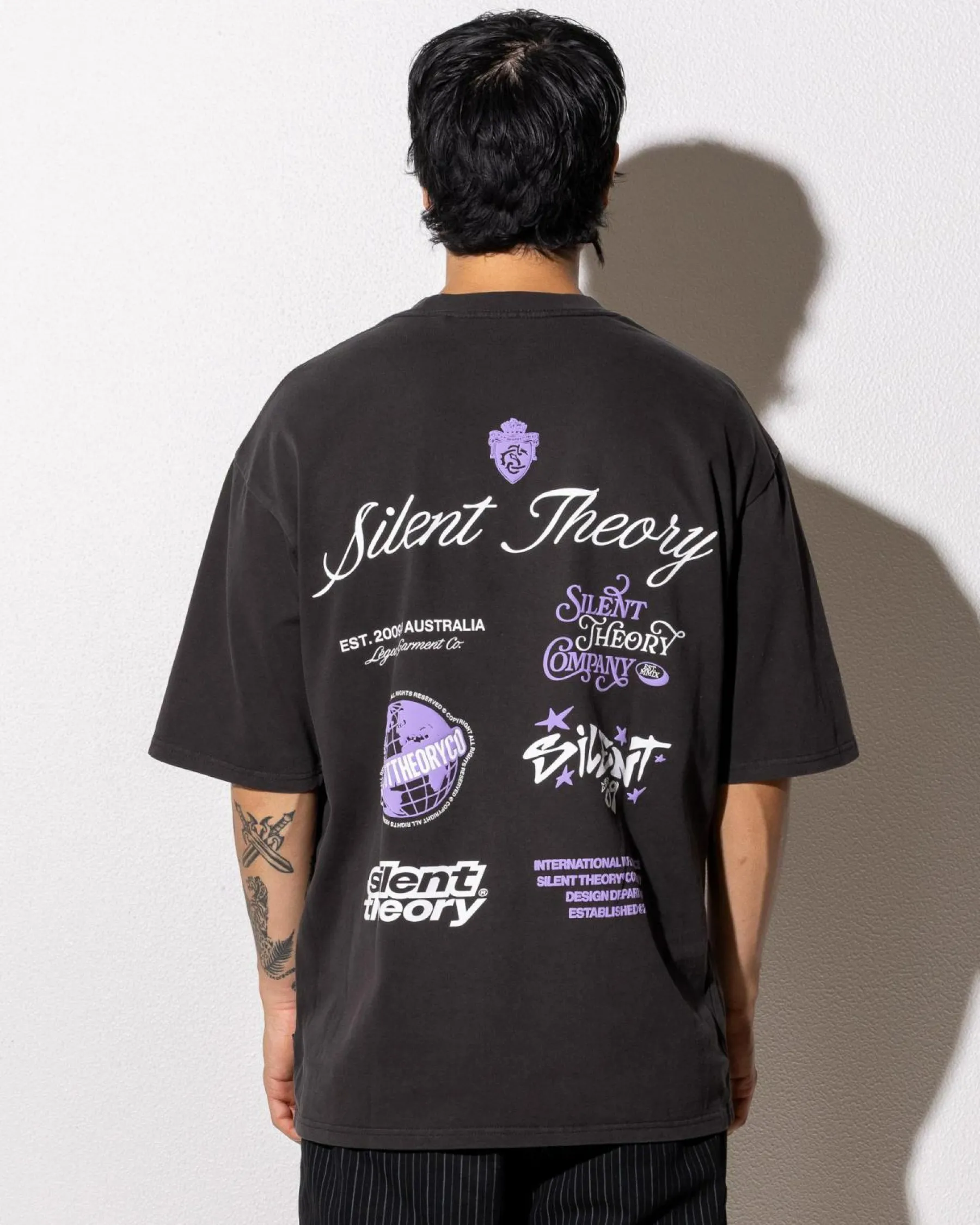 Tops & T-Shirts*Silent Theory Influence Box T-Shirt Charcoal