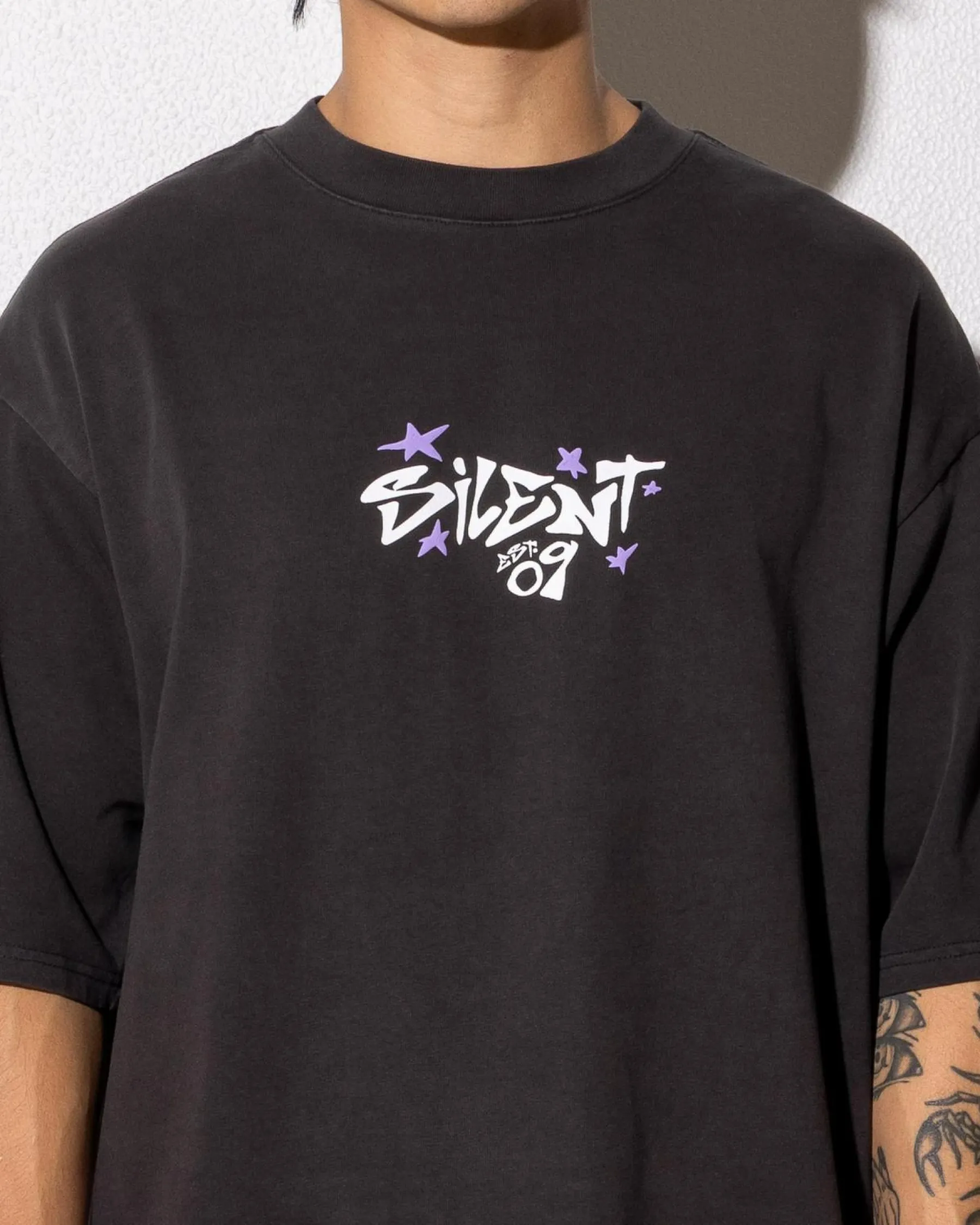 Tops & T-Shirts*Silent Theory Influence Box T-Shirt Charcoal