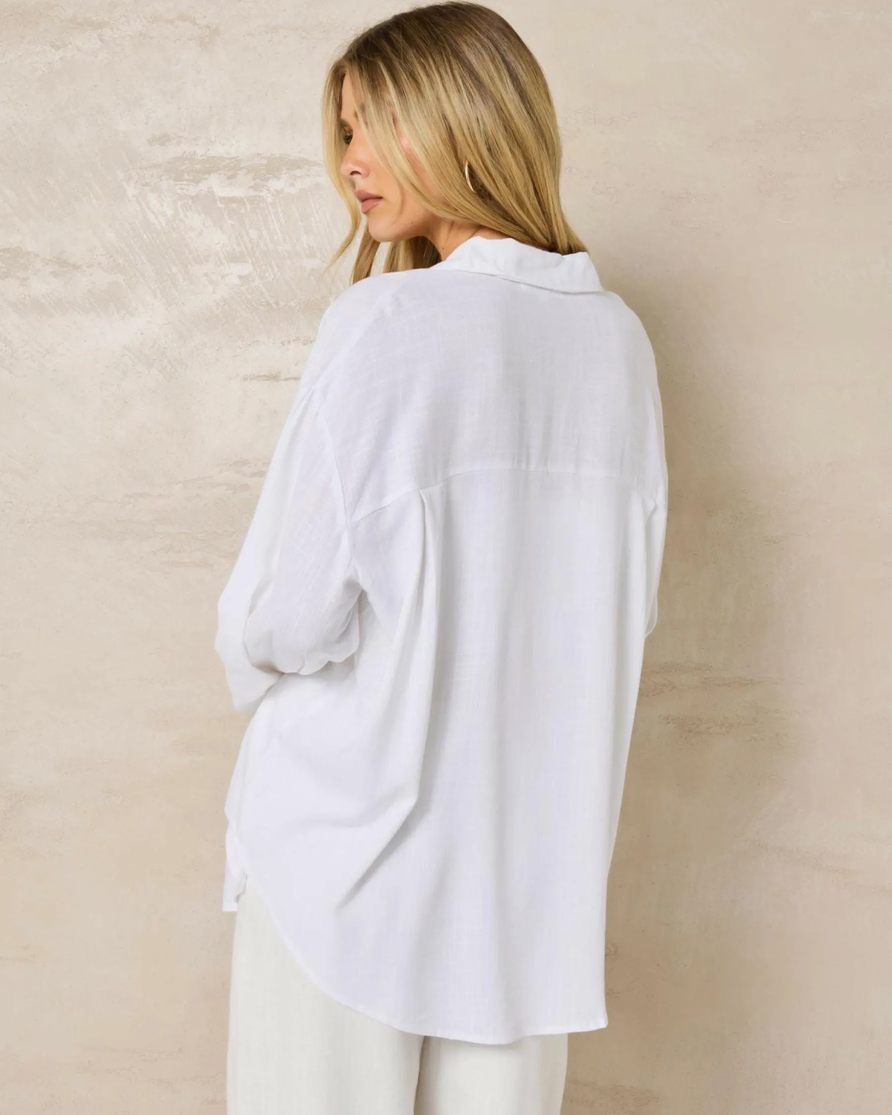 Sets|Linen Blend*Mooloola Isla Hawaii Shirt White