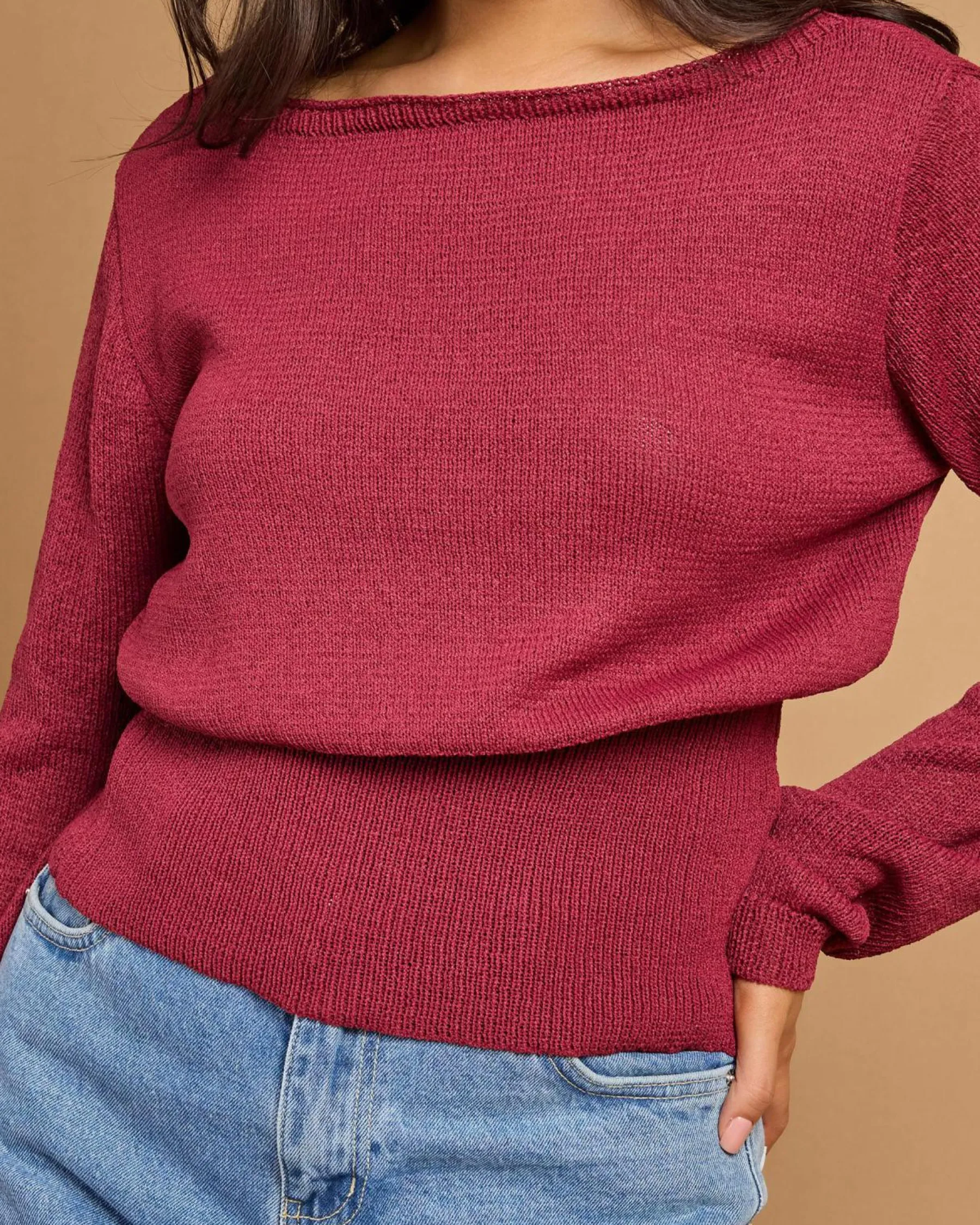 Tops*Gigi & Ella Jayleen Knit Top Burgundy