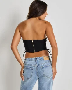 Tops*Ava And Ever Jessie Lace Up Corset Top Black