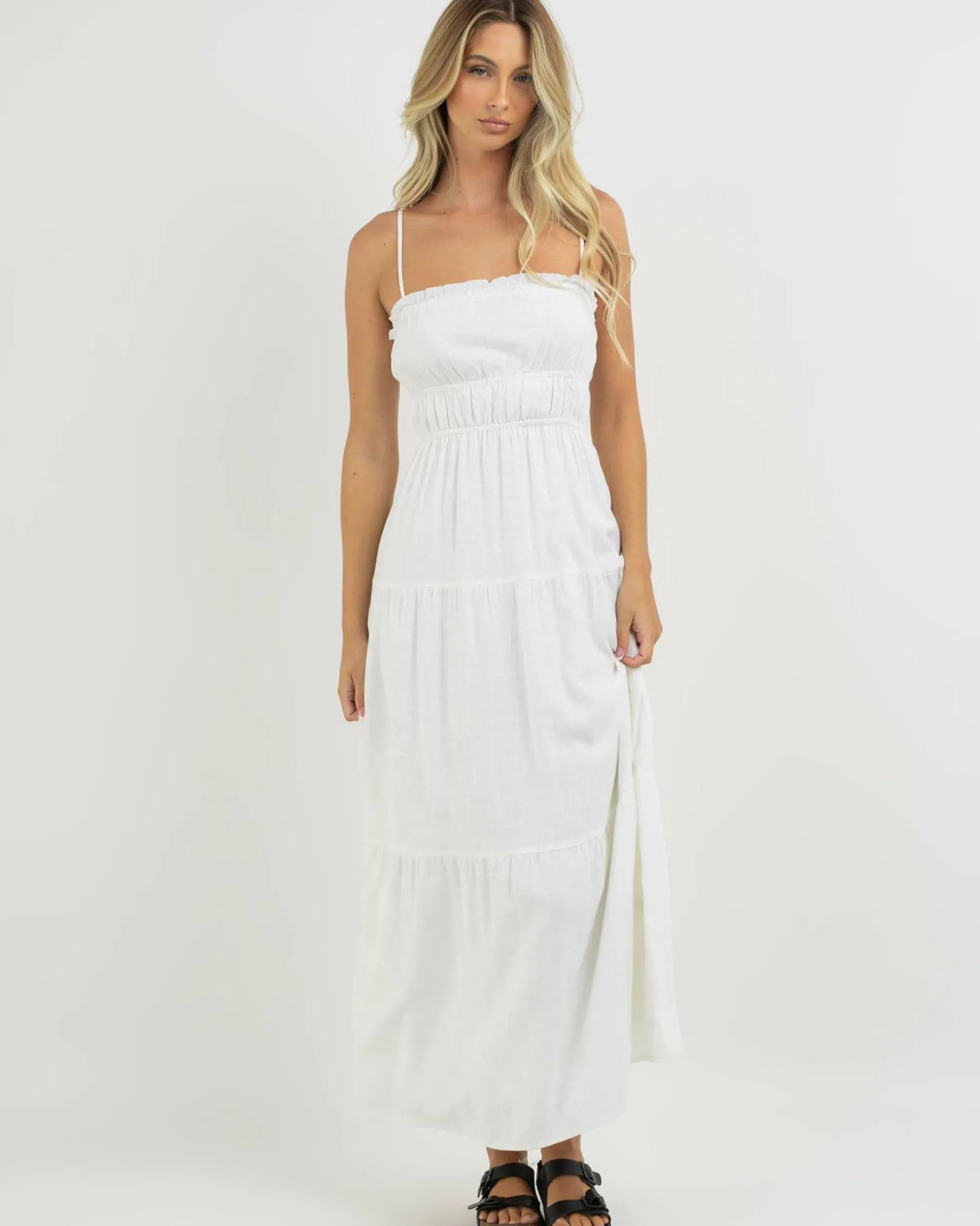 Linen Blend|Dresses*Mooloola Josephine Maxi Dress White