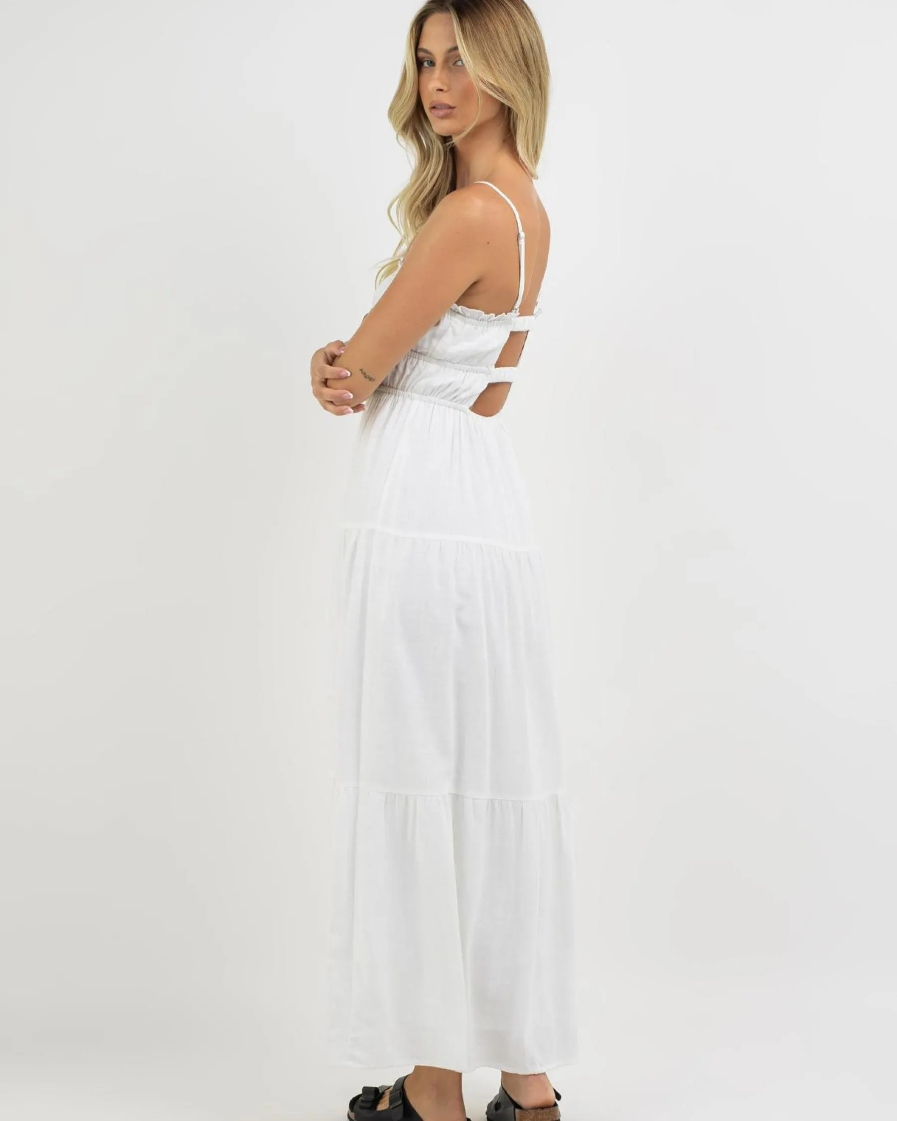 Linen Blend|Dresses*Mooloola Josephine Maxi Dress White