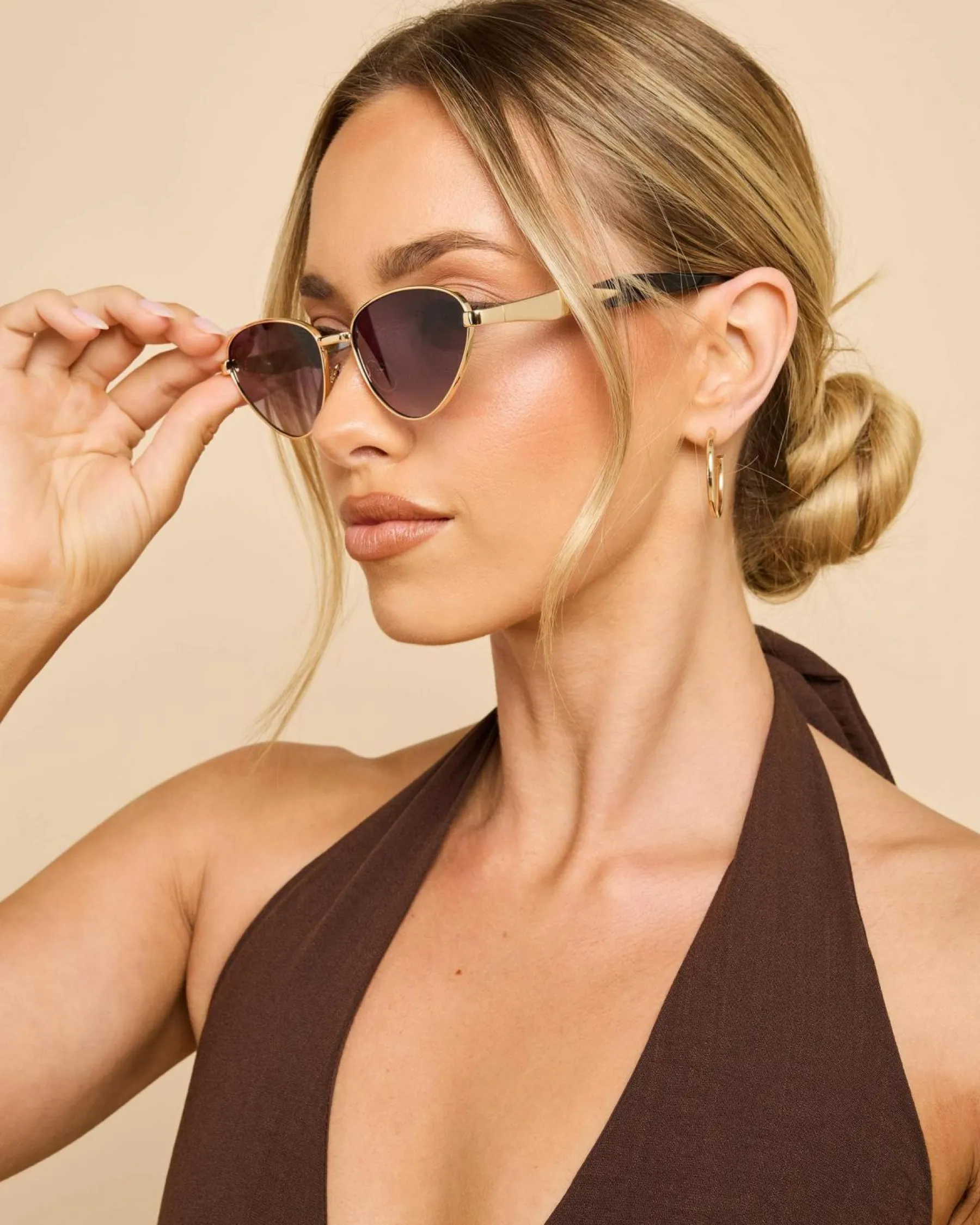 Sunglasses*Indie Eyewear Juniper Sunglasses Gold/smk