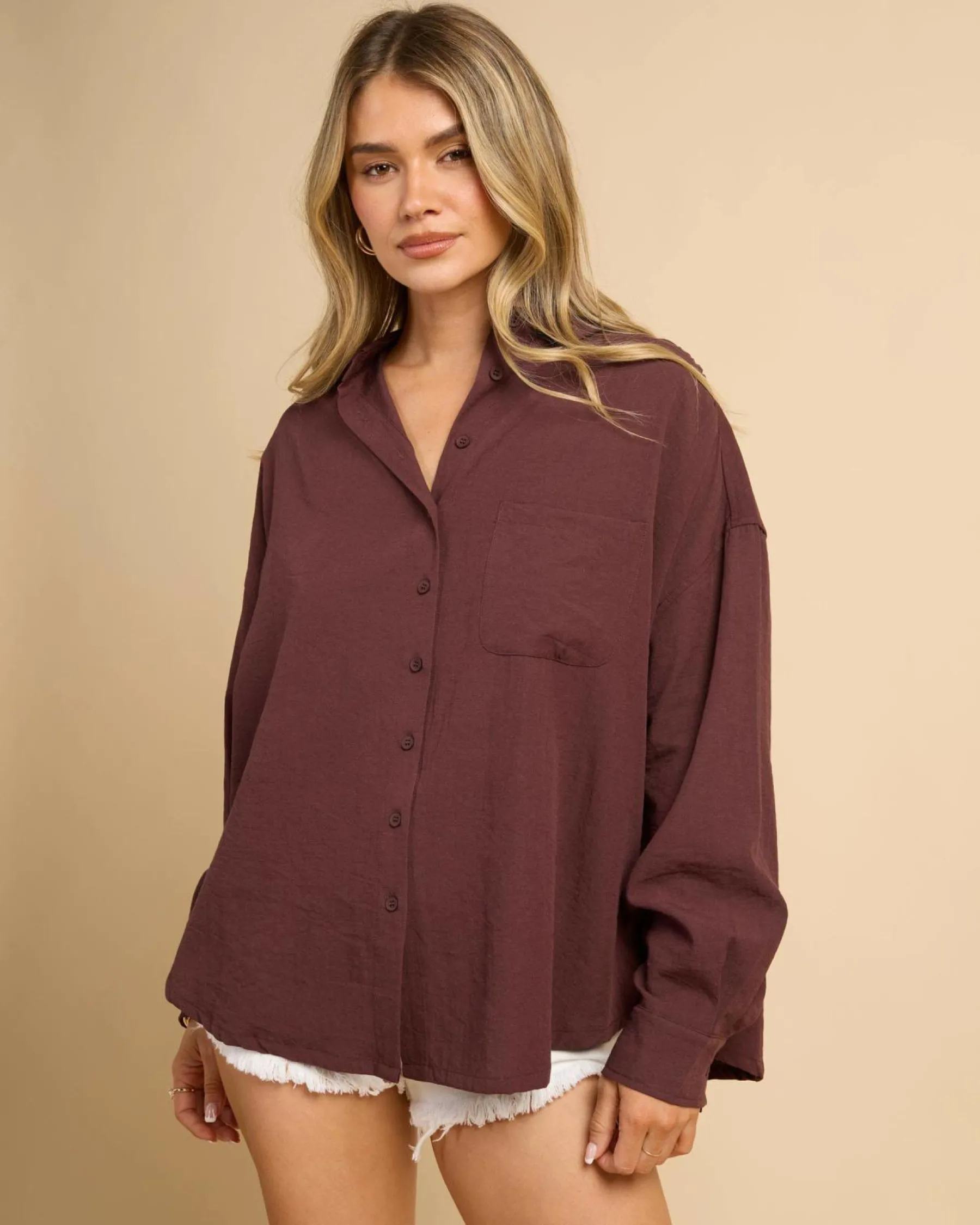 Tops*Mooloola Keaton Shirt Espresso