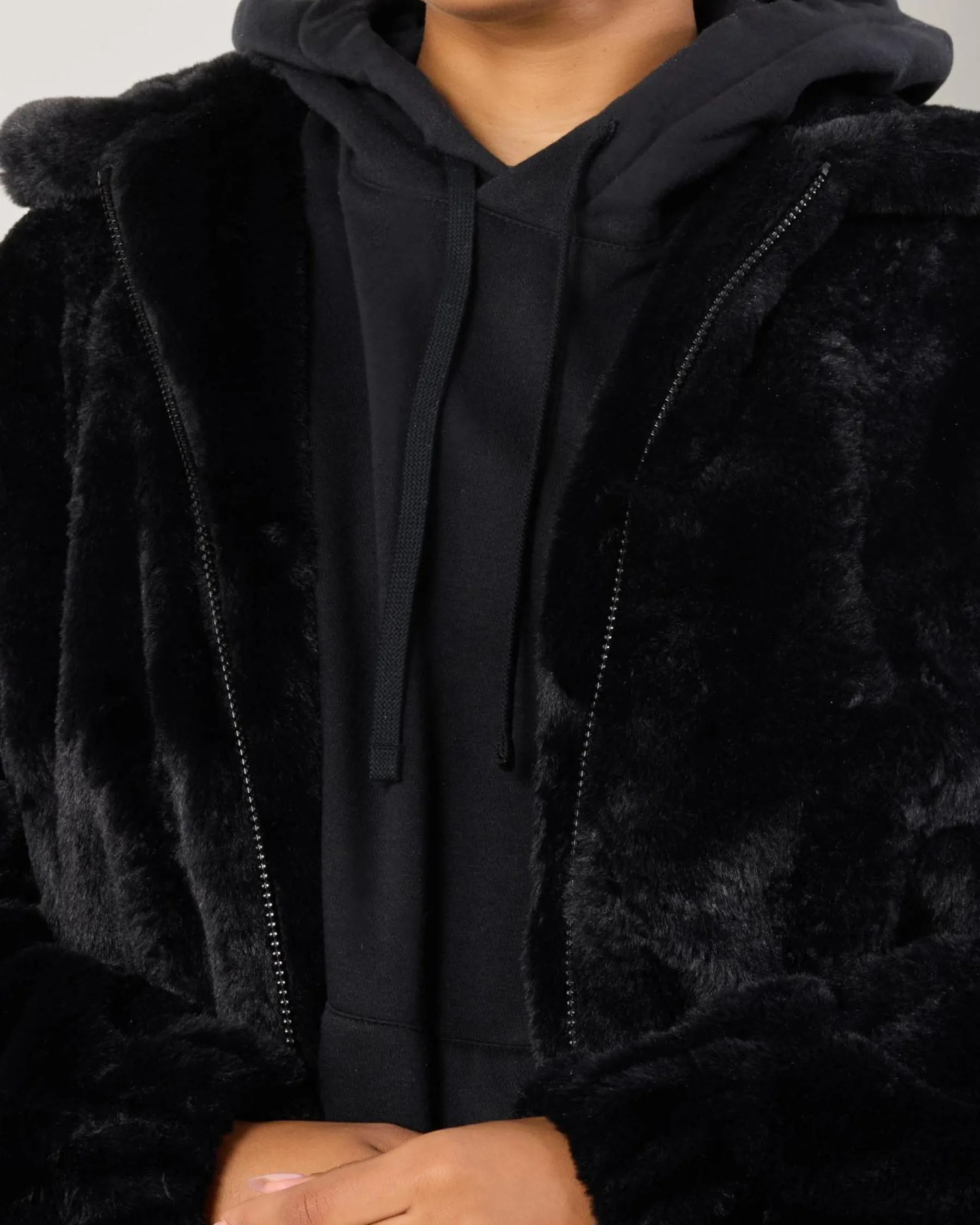 Jackets & Coats*Ava And Ever Kick On Faux Fur Jacket Black