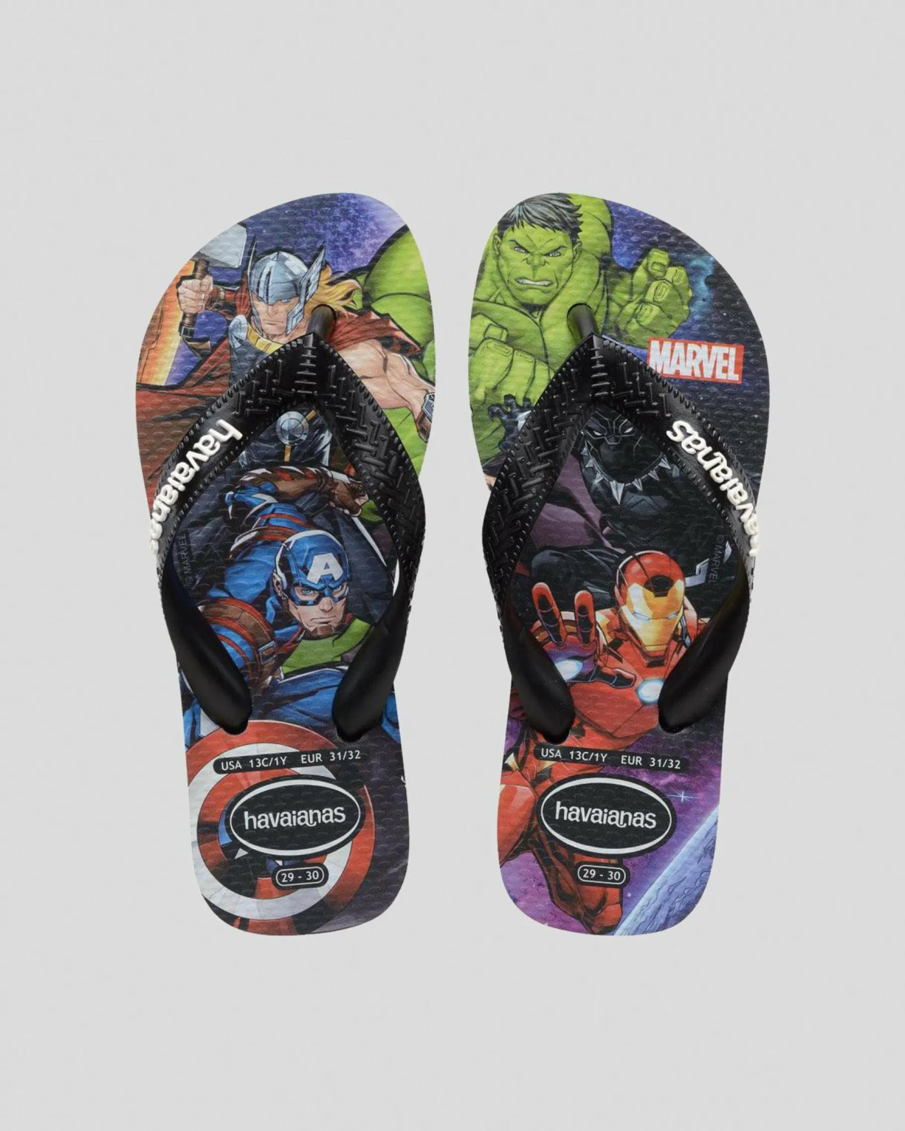Flip Flops & Sandals*Havaianas Kids' Marvel Thongs Black