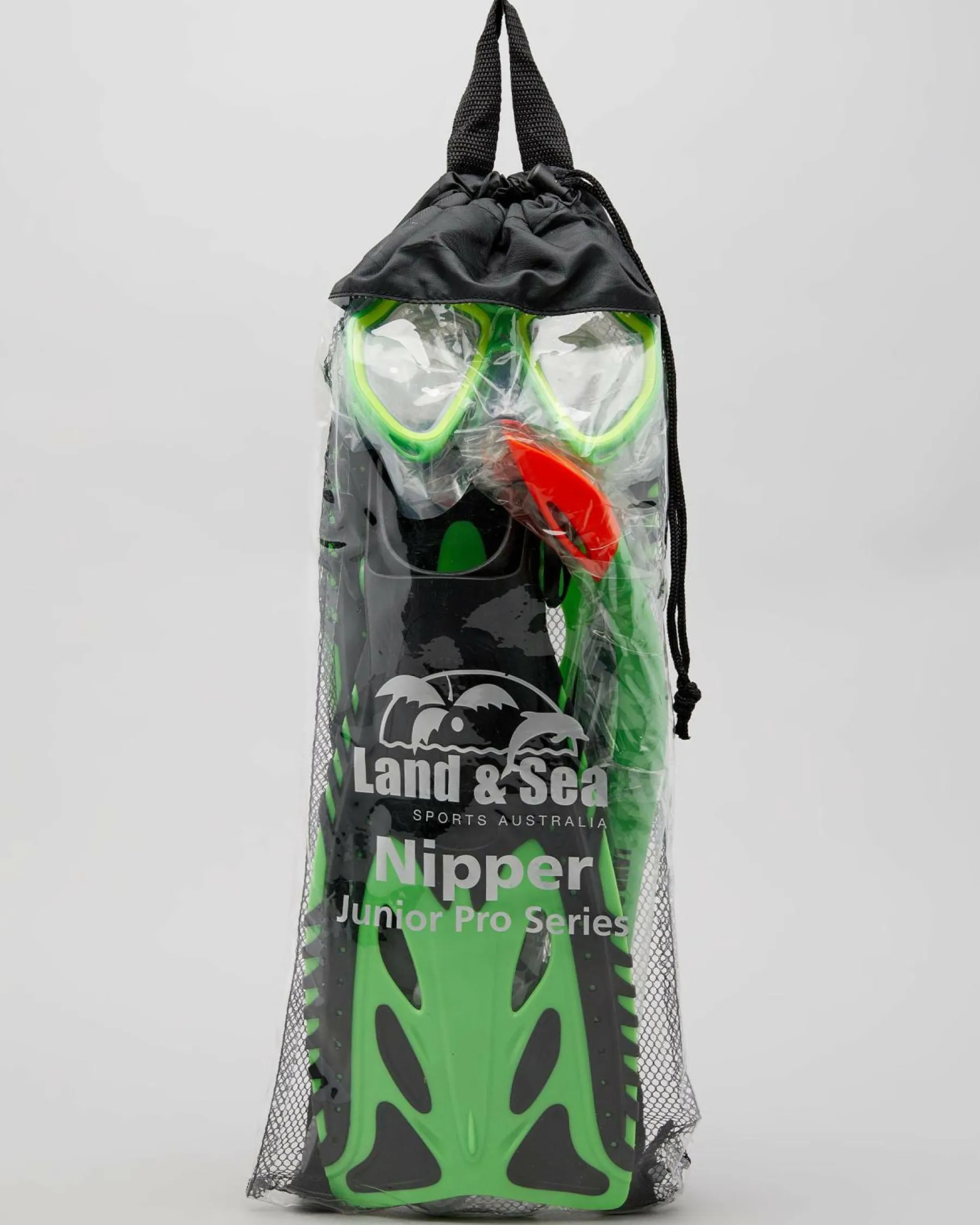 Surf|Surf*Land & Sea Sports Kids' Nipper Junior Snorkel & Fin Set Lime