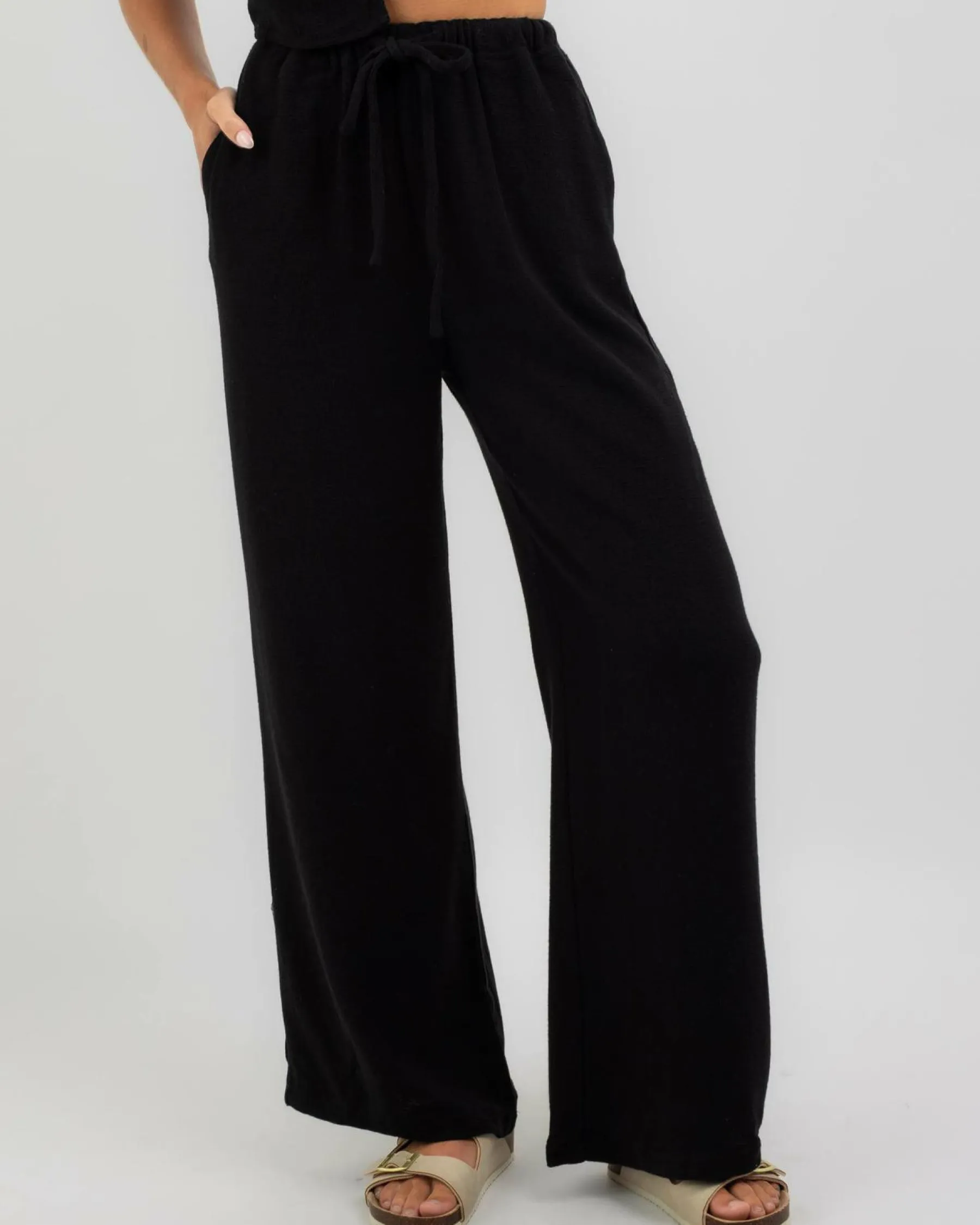 Sets|Linen Blend*Mooloola Laguna Pants Black