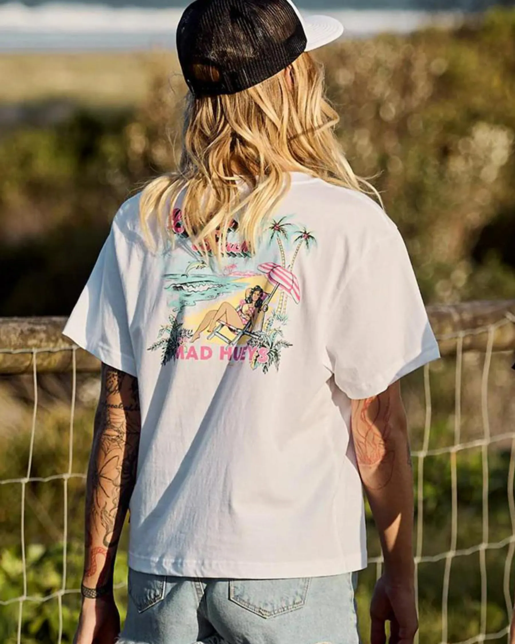 Tops*The Mad Hueys Life's A Beach T-Shirt White
