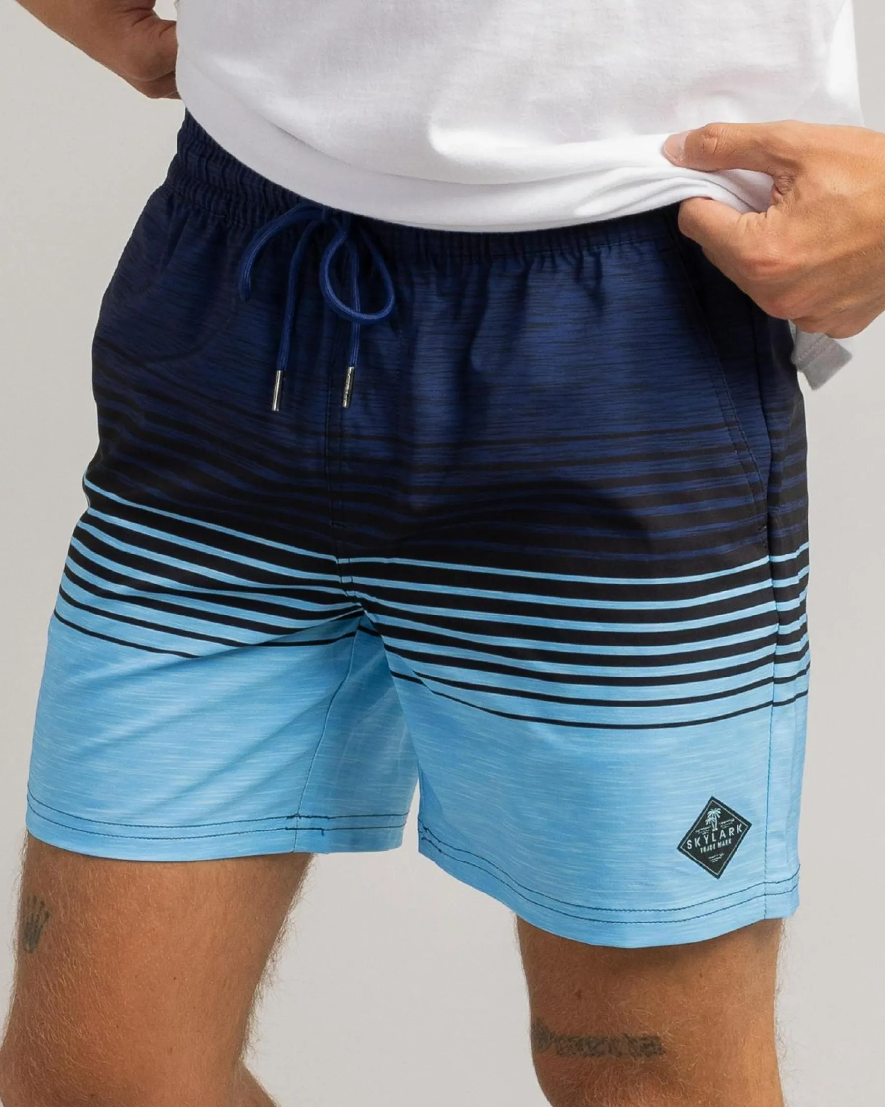 Online Linear Elastic Waist Shorts Board Shorts|Shorts & Bottoms