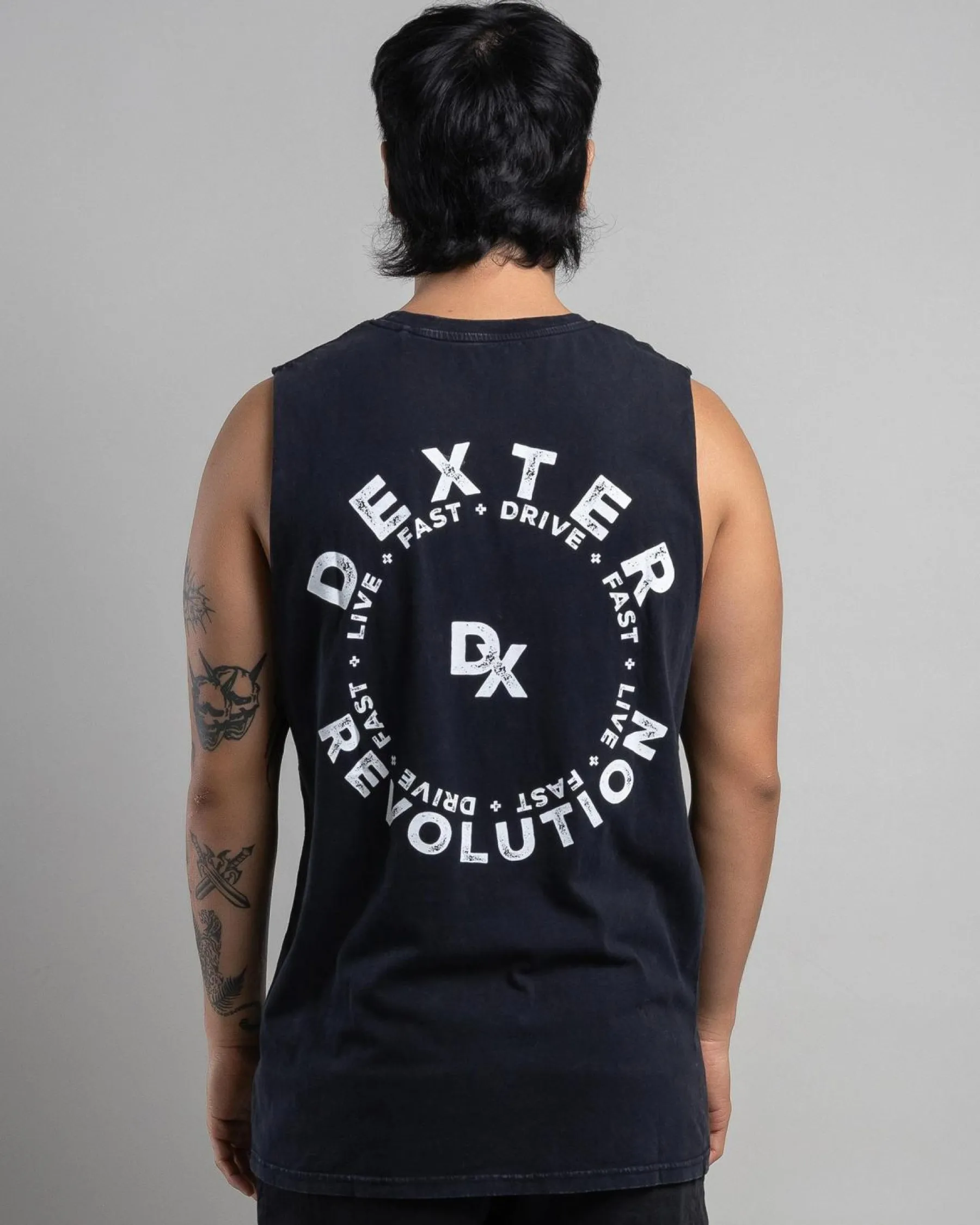 Tops & T-Shirts*Dexter Live Fast Muscle Tank Black Acid