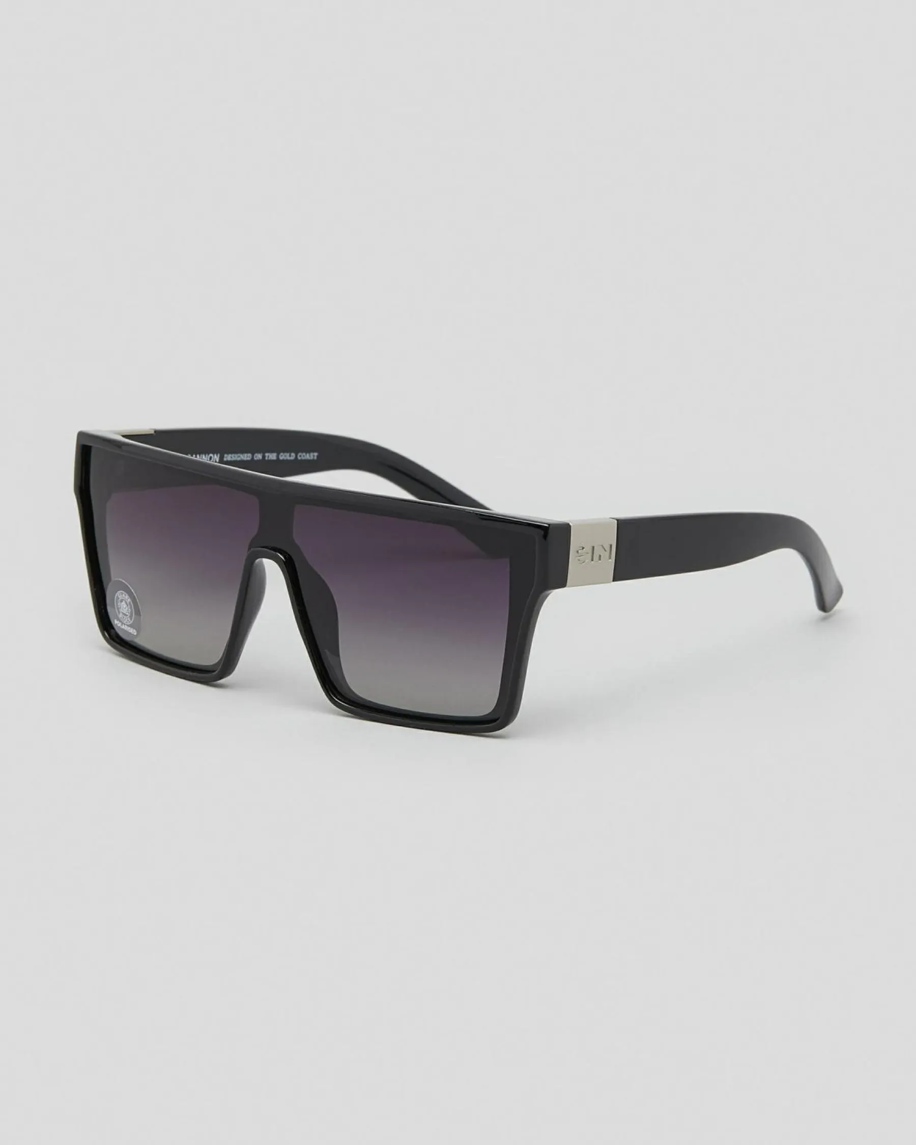 Sunglasses*Sin Eyewear Loose Cannon Sunglasses Shiny Black / Smoke Gradient