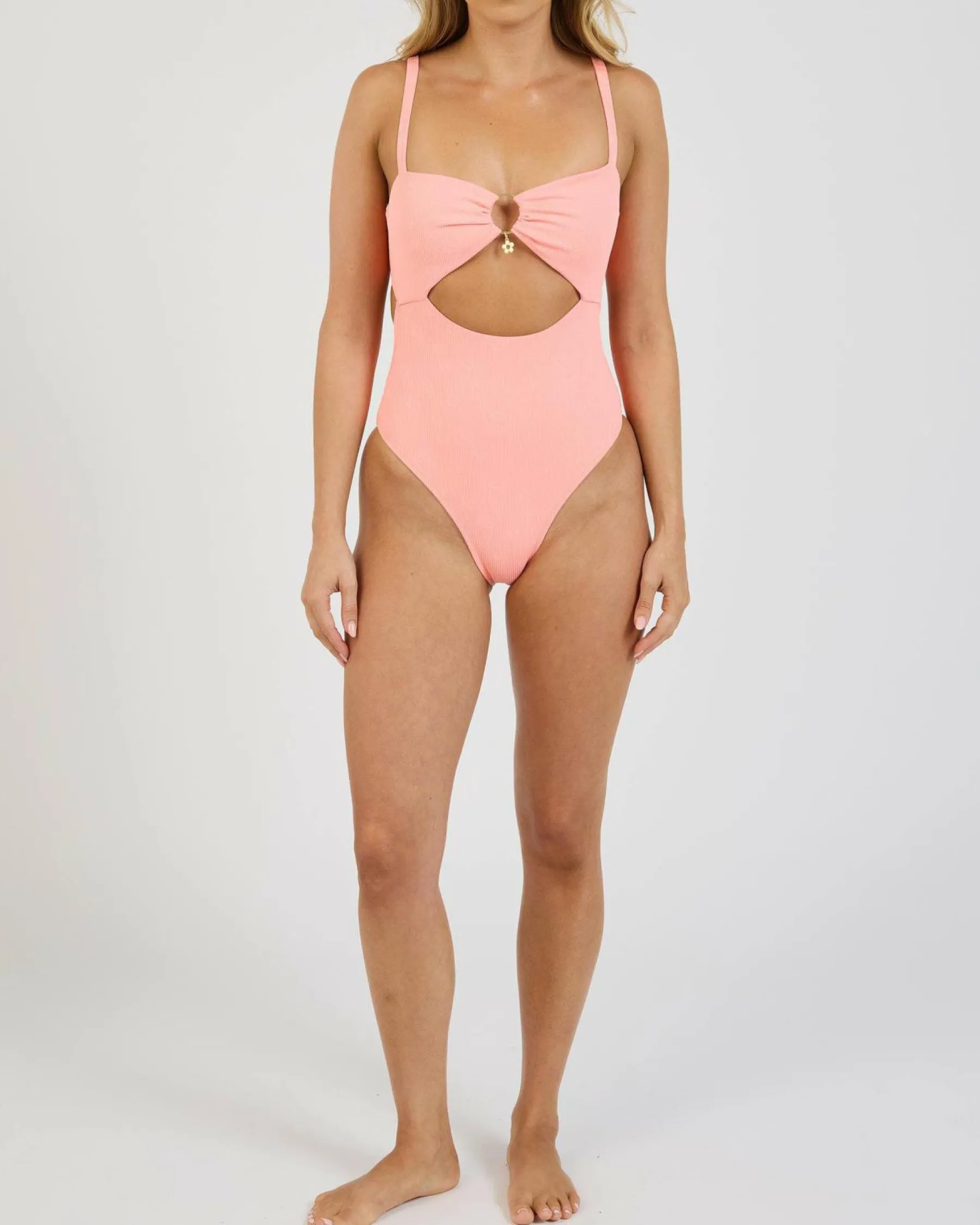 One Pieces*Topanga Loren Ring One Piece Swimsuit Peach Fuzz