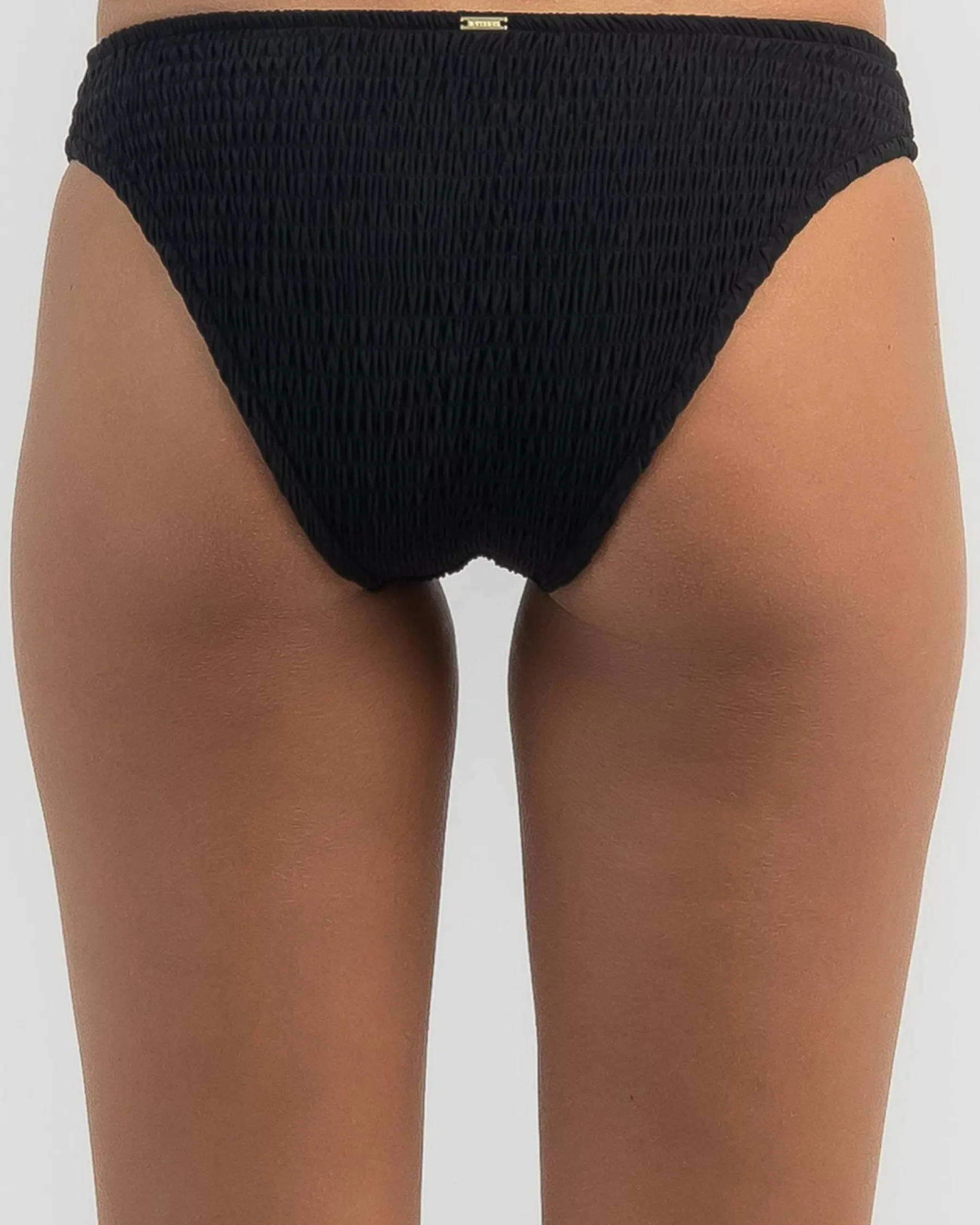 Bikinis*Topanga Luna Shirred Classic Bikini Bottom Black