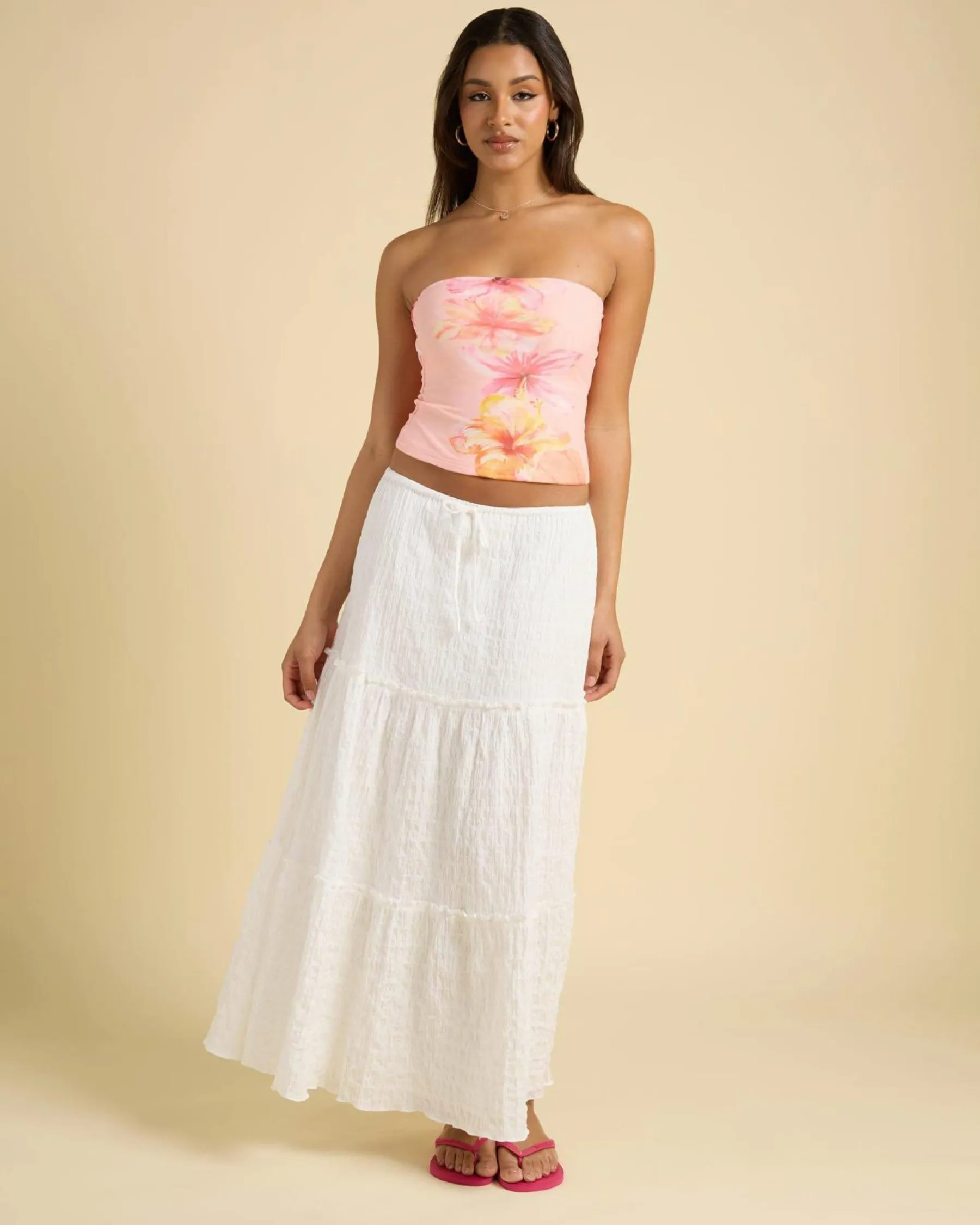 Tops*Mooloola Malia Tube Top Peach