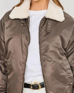 Jackets & Coats*Ava And Ever Malibu Bomber Jacket Chocolate