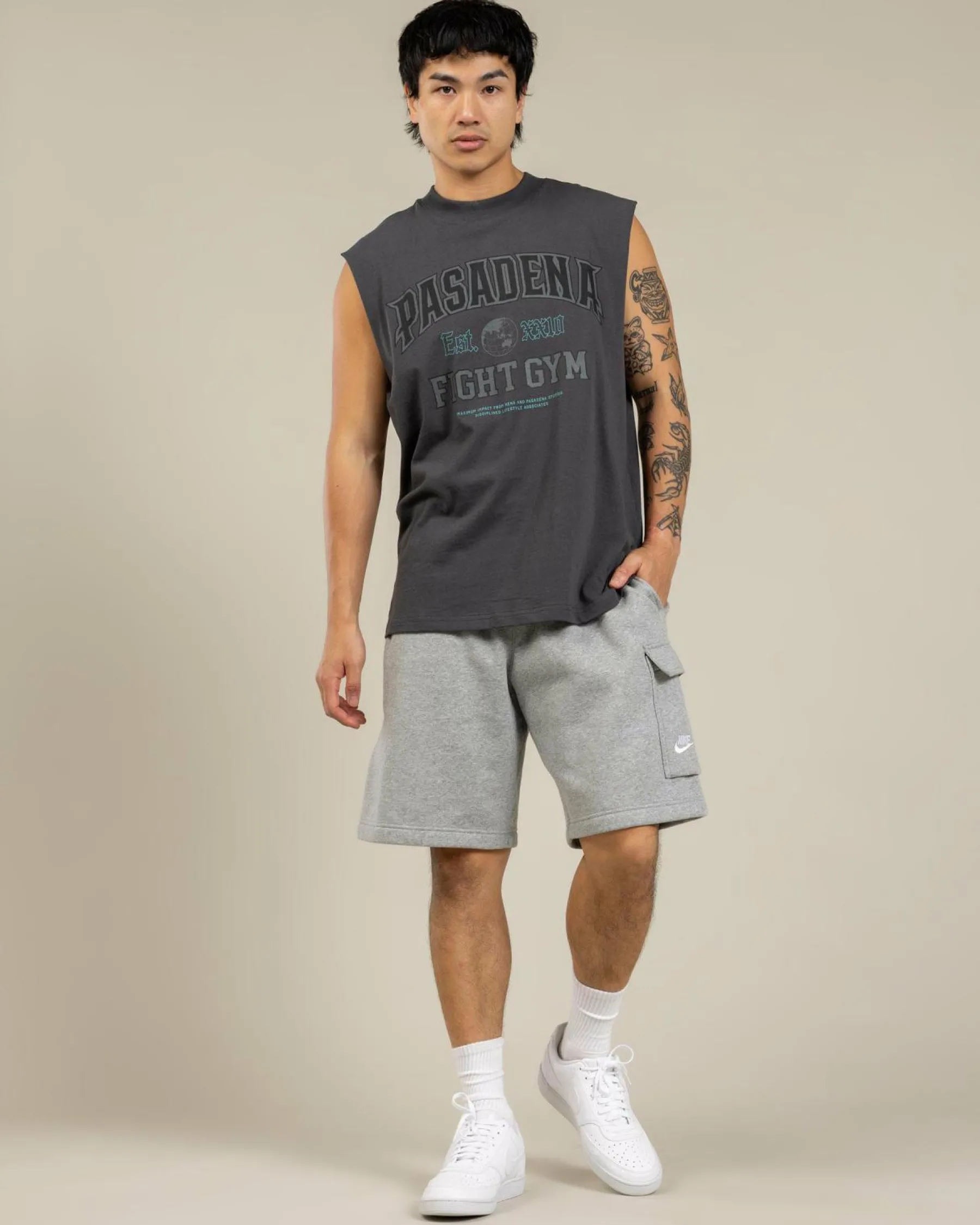 Tops & T-Shirts*Nena & Pasadena March Raptor Muscle Tank Asphalt