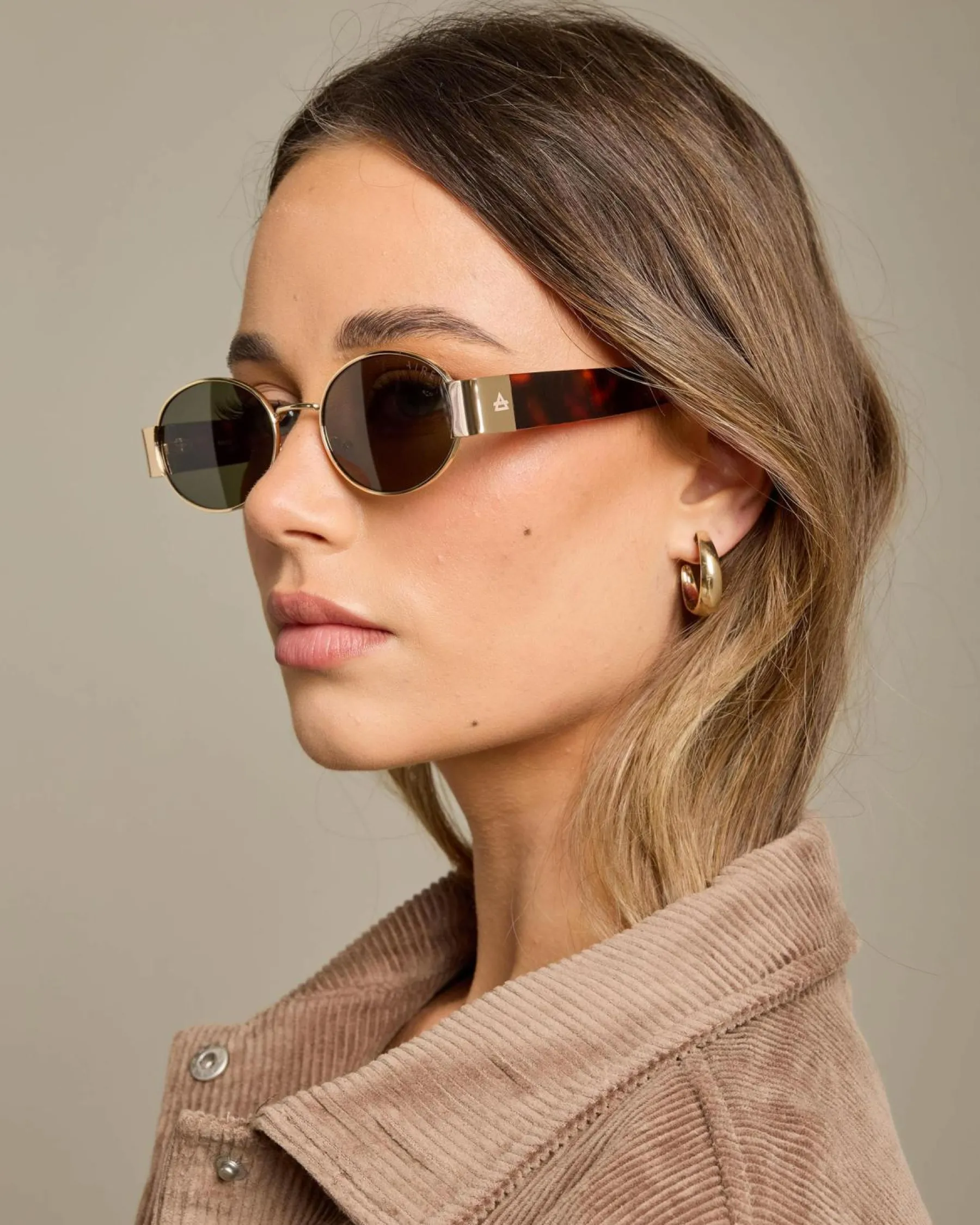 Sunglasses*Aire Mars II Sunglasses Gold Tort/green