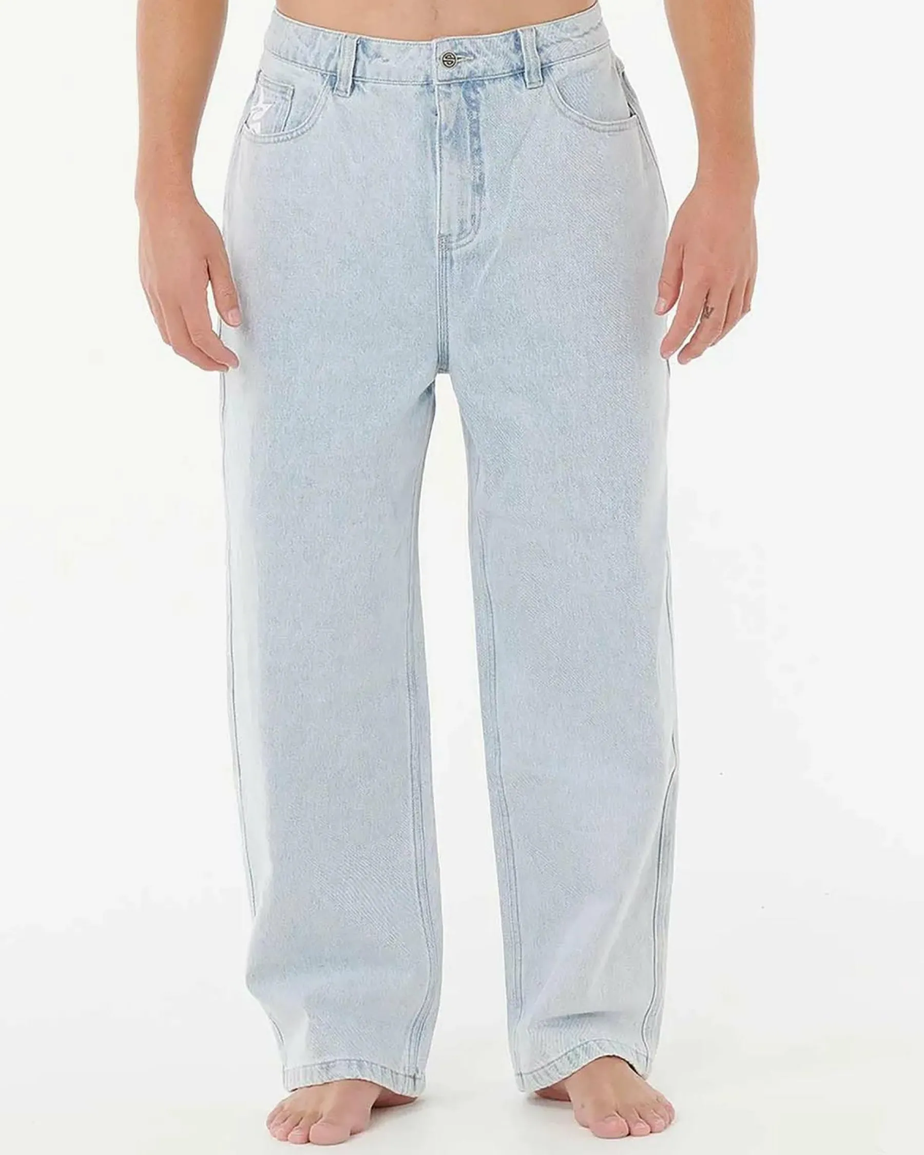 Denim|Shorts & Bottoms*Rip Curl Medina Rip Script Denim Jeans Bleached Blue