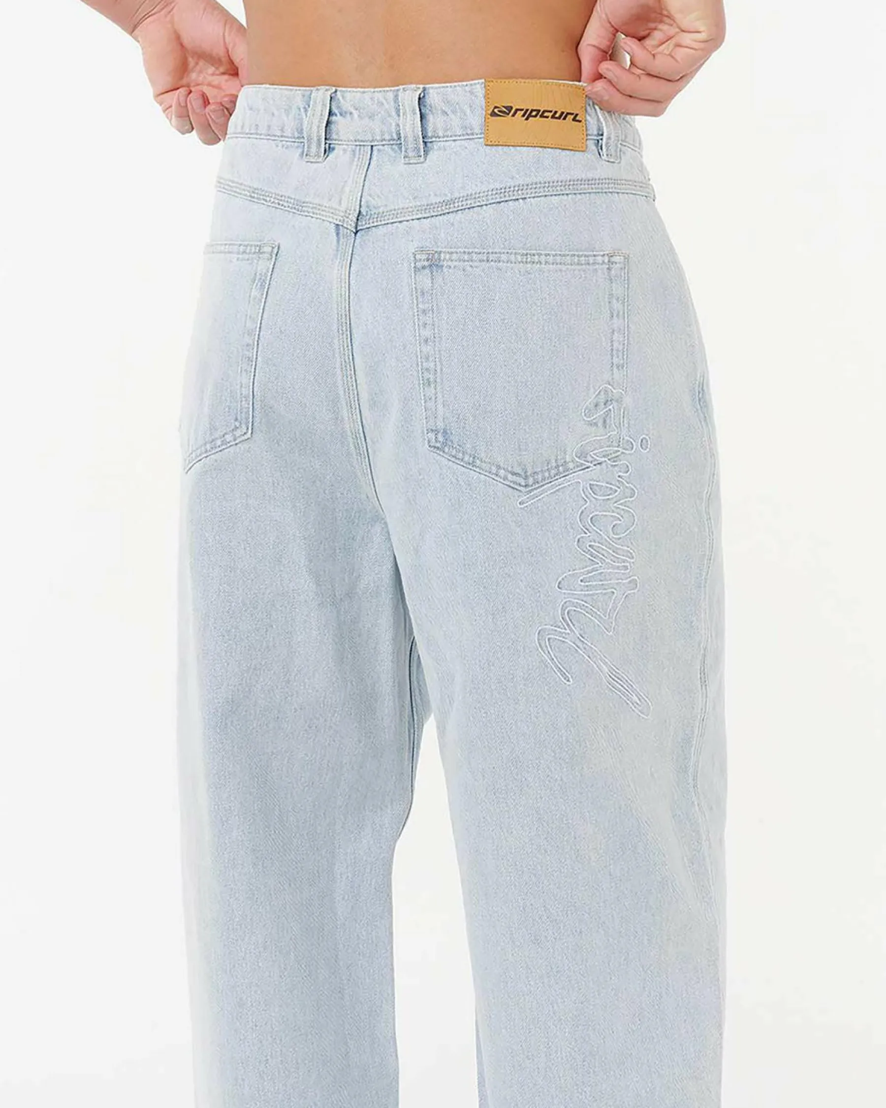 Denim|Shorts & Bottoms*Rip Curl Medina Rip Script Denim Jeans Bleached Blue