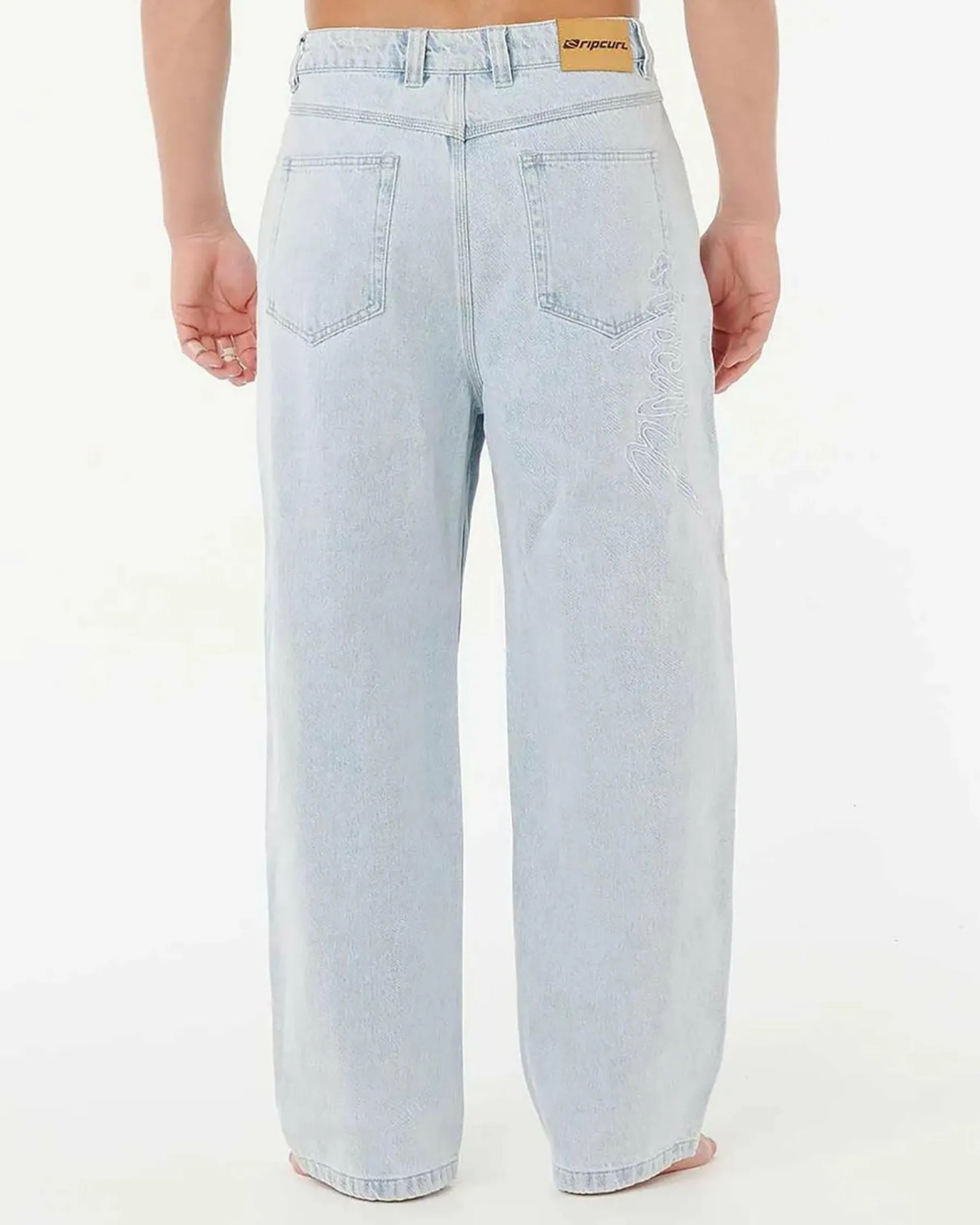 Denim|Shorts & Bottoms*Rip Curl Medina Rip Script Denim Jeans Bleached Blue