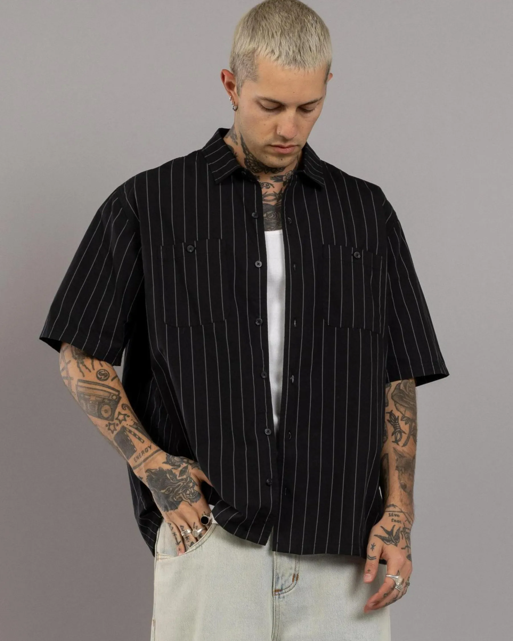 Clearance Medina Rip Script Short Sleeve Shirt Tops & T-Shirts