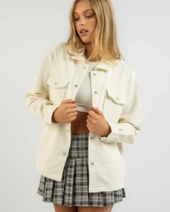 Jackets & Coats*Ava And Ever Mila Cord Shacket Alabaster