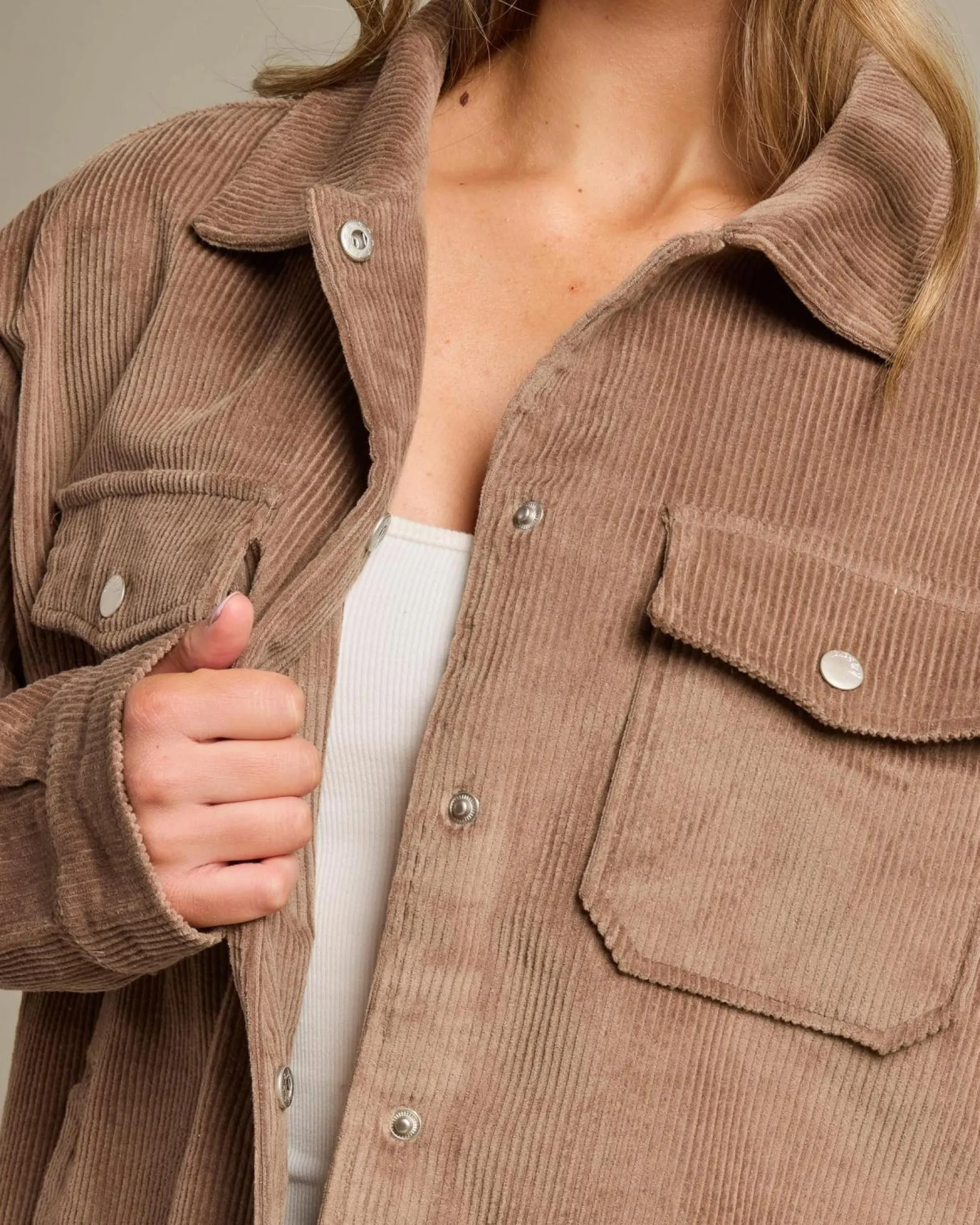 Jackets & Coats*Ava And Ever Mila Cord Shacket Milk Choc