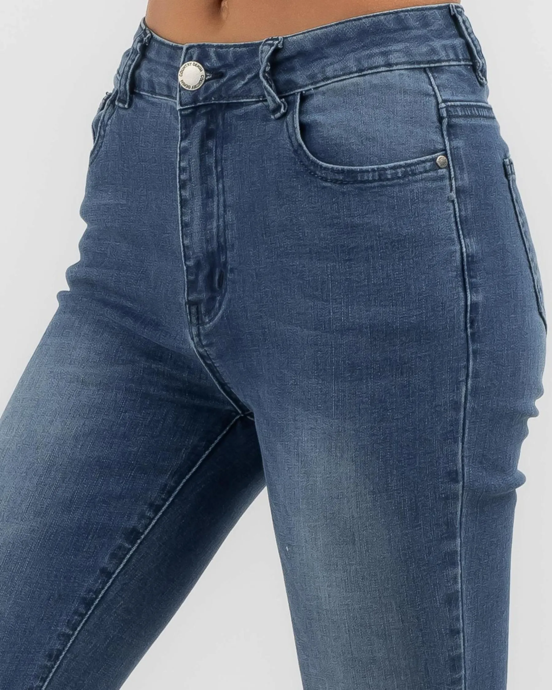 Bottoms*Country Denim Minnesota Skinny Jeans Mid Blue