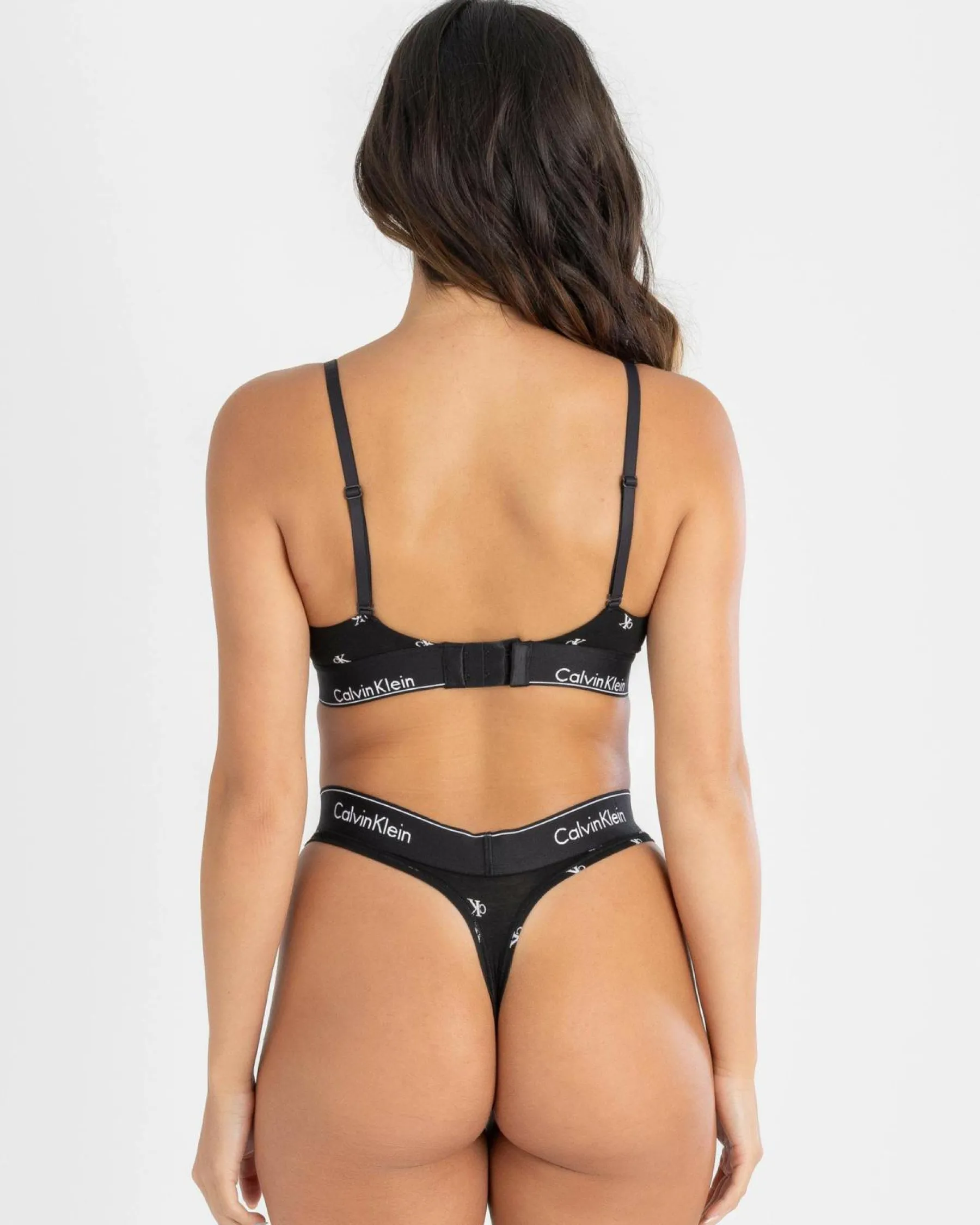Intimates & Sleepwear*Calvin Klein Modern Cotton Thong Black Diamond Logo Print