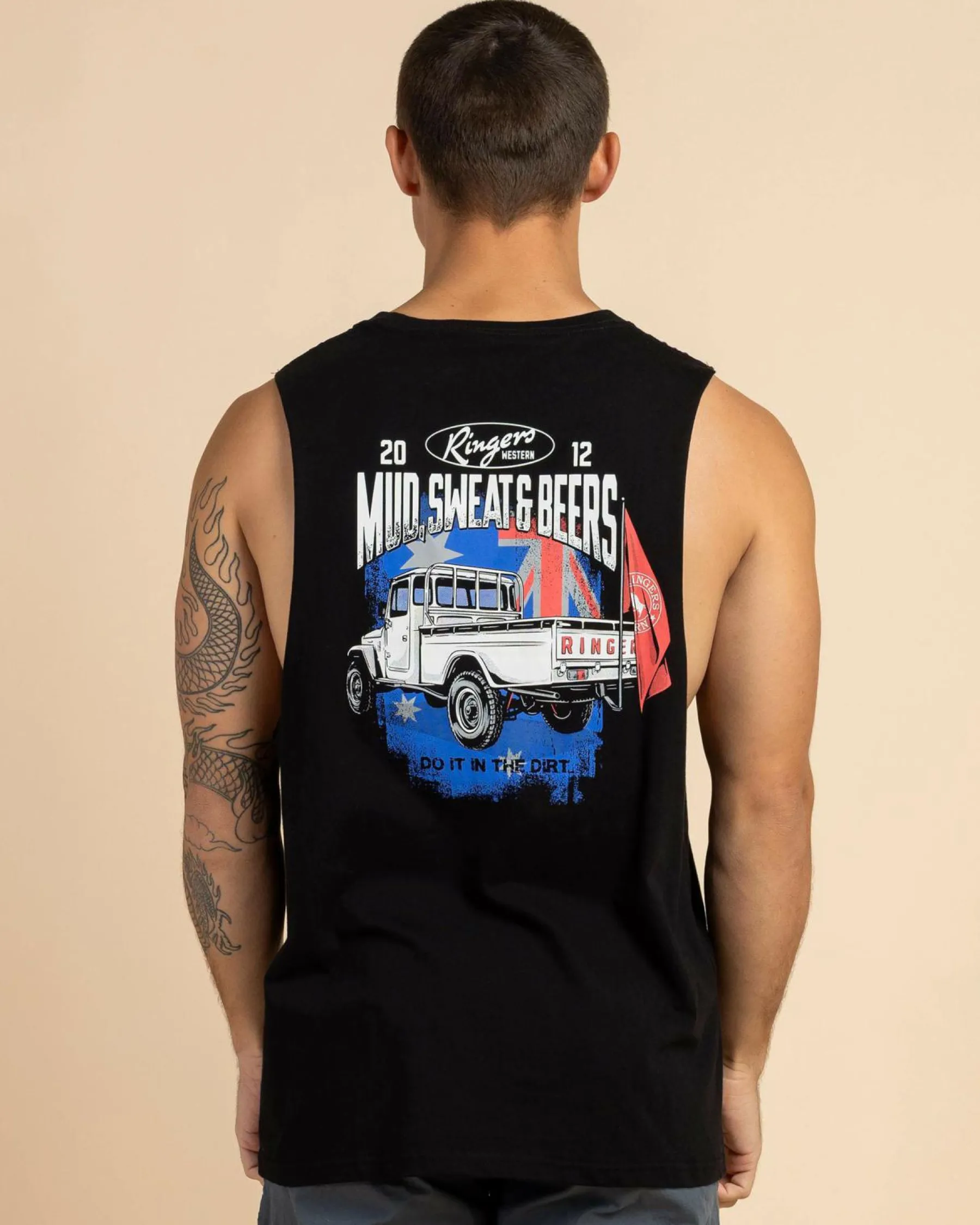 Tops & T-Shirts*Ringers Western Mud Sweat Beers Muscle Tank Black
