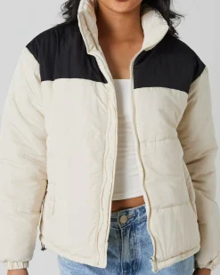 Jackets & Coats*Ava And Ever Munich Puffer Jacket Alabaster/black