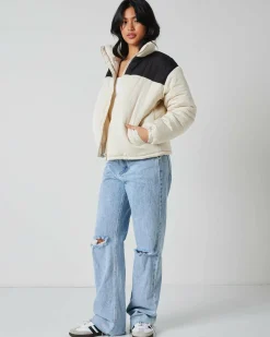 Jackets & Coats*Ava And Ever Munich Puffer Jacket Alabaster/black
